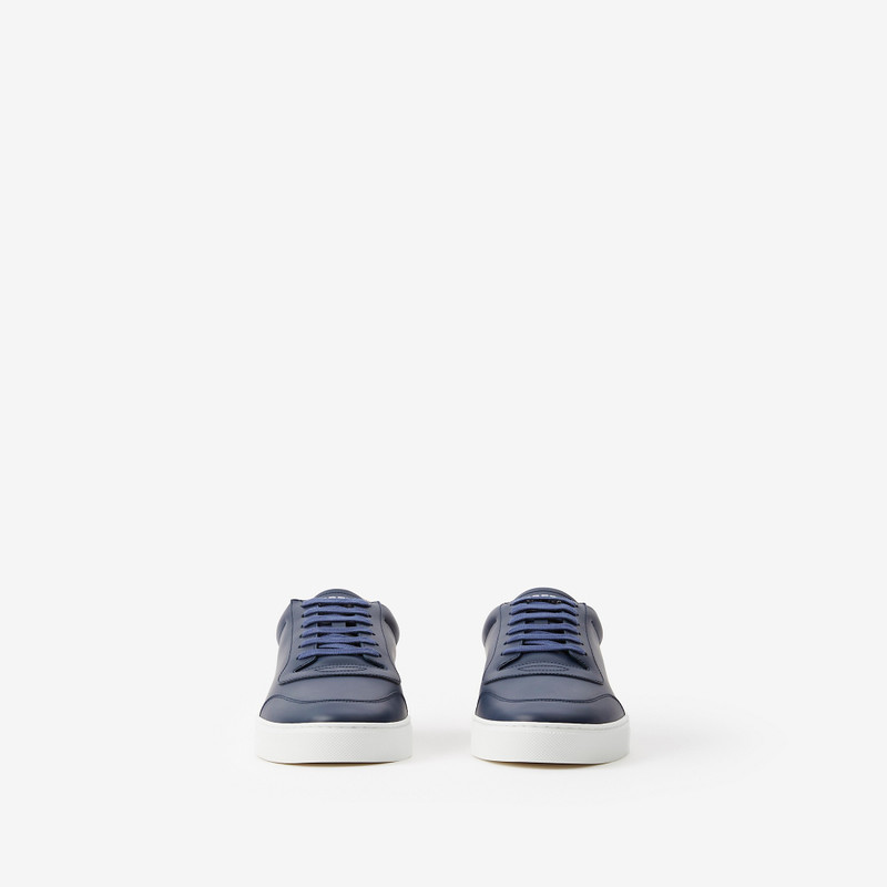 Burberry Leather and Check Cotton Sneakers outlook