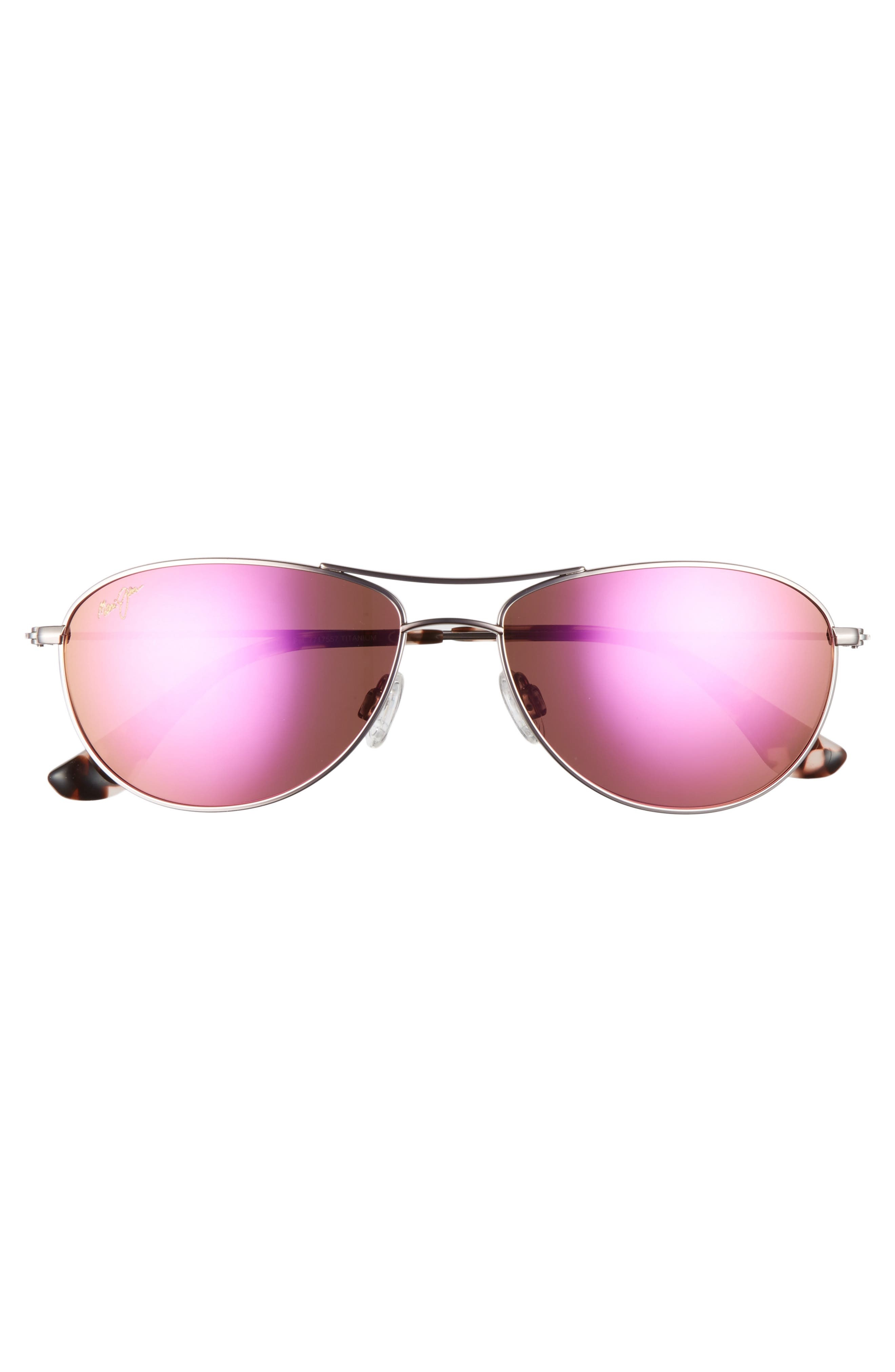 Maui Jim Baby Beach 56mm Mirrored PolarizedPlus2® Aviator Sunglasses in Rose Gold/Maui Sunrise at No - 4