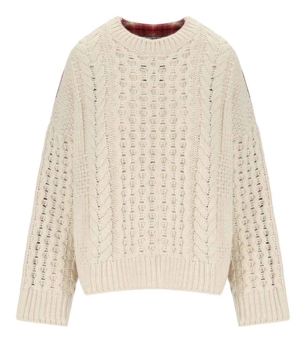Essentiel Antwerp Iface White Crewneck Sweater - 1