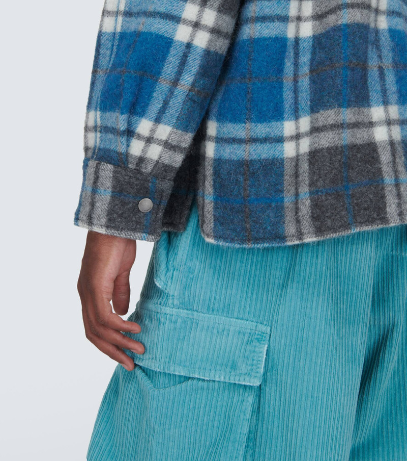 Checked wool and alpaca shirt jacket 6