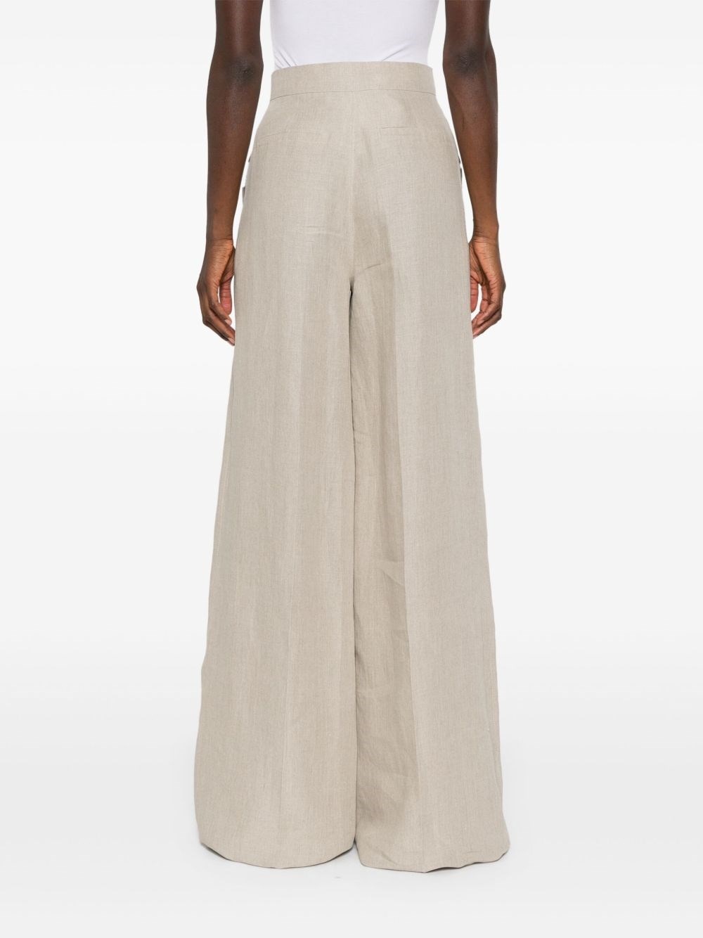 Linen wide-leg trousers - 4