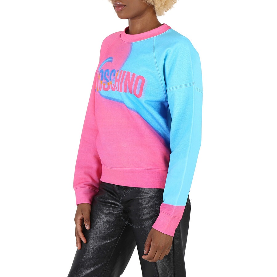 Moschino Ladies Projection Print Cotton Sweatshirt - 4
