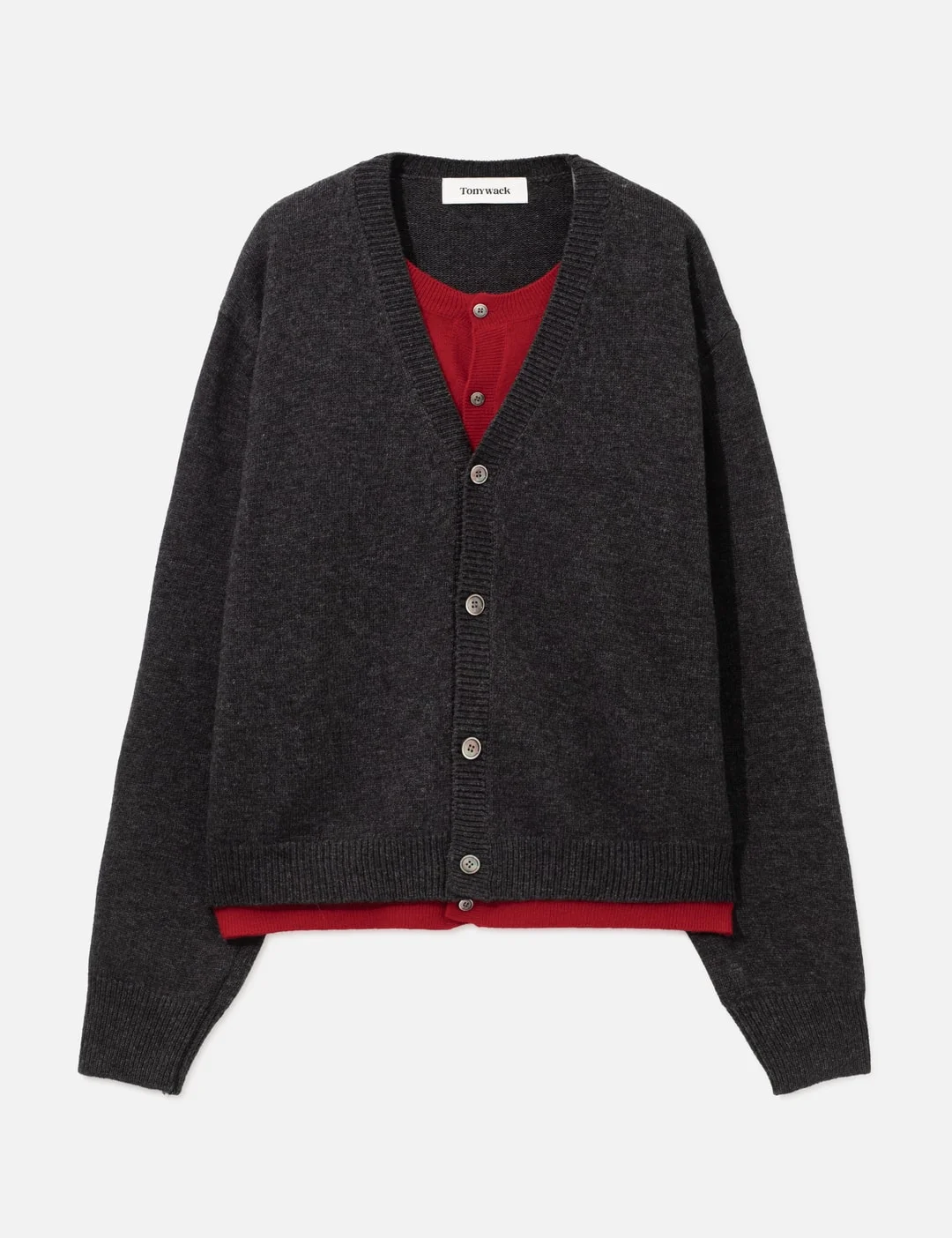 WOOL LAYERED CARDIGAN - 1