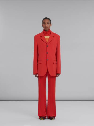 Marni RED SINGLE-BREASTED JERSEY BLAZER outlook