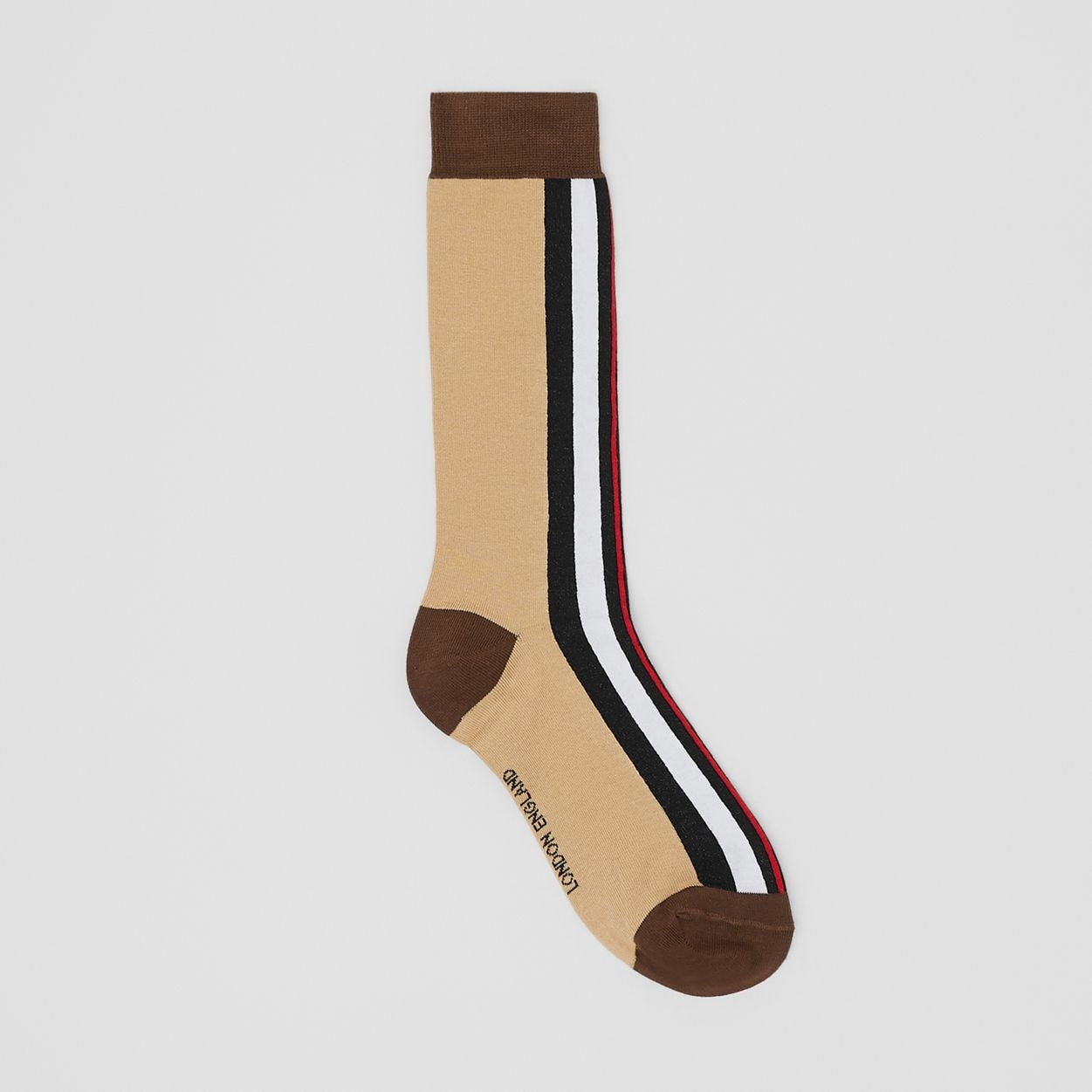 Stripe Intarsia Cotton Blend Socks - 1