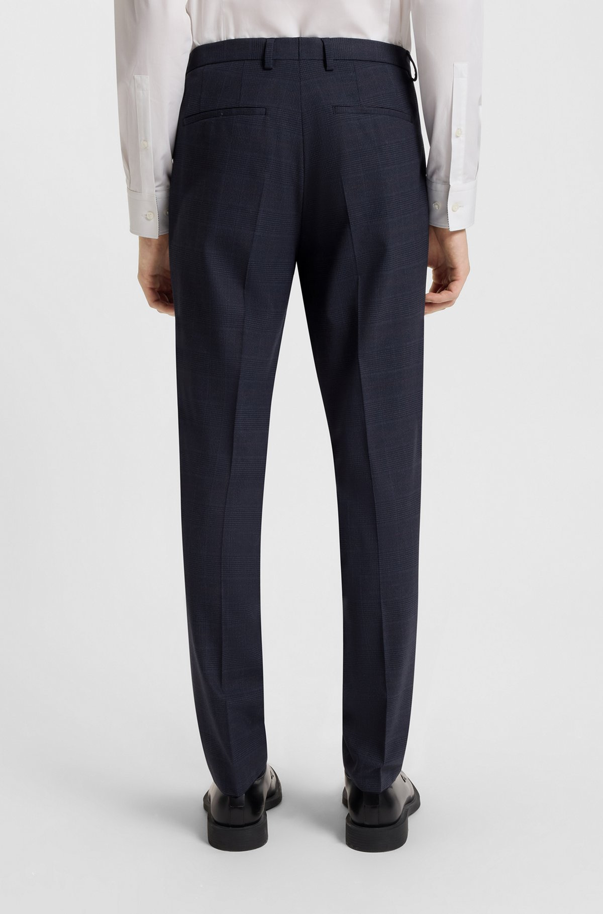 THREE-PIECE EXTRA-SLIM-FIT SUIT IN CHECKED FABRIC - 7