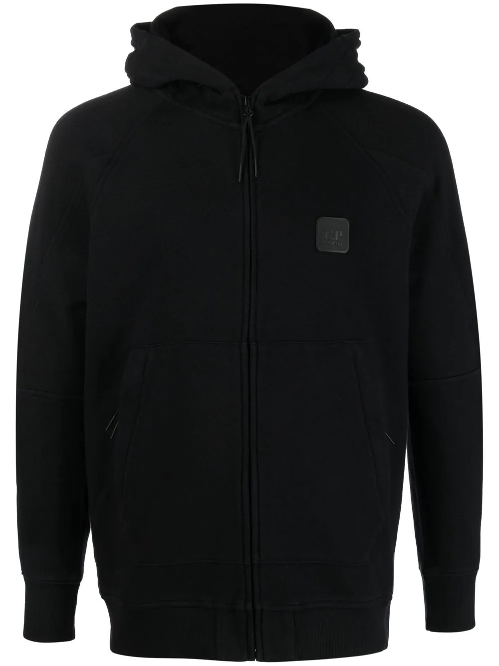 logo-patch zip-up hoodie - 1