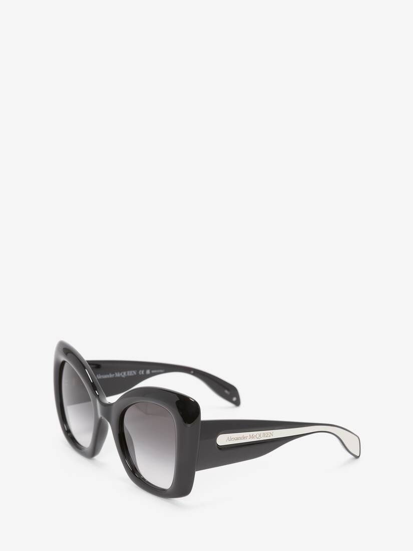 Women's The Curve Butterfly Sunglasses in Black - 3