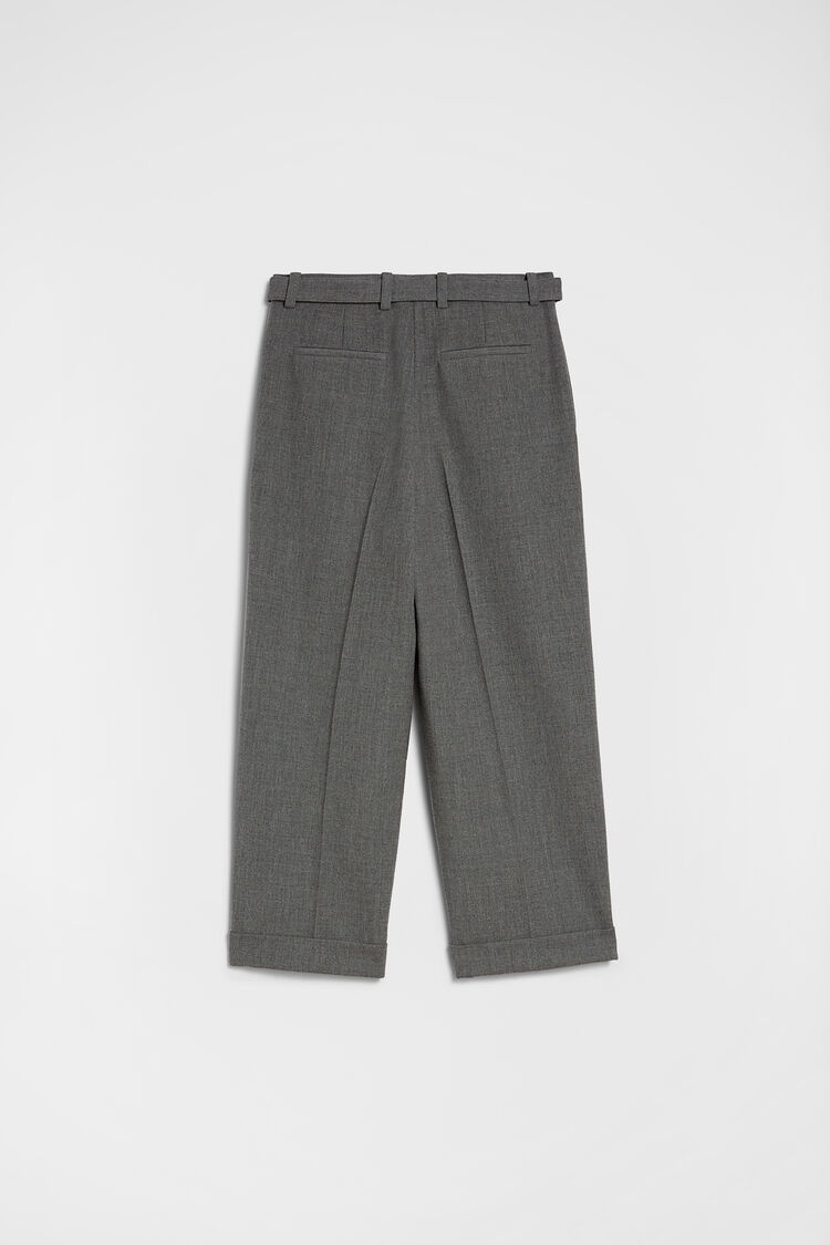 Wool Canvas Belted Trousers - 7