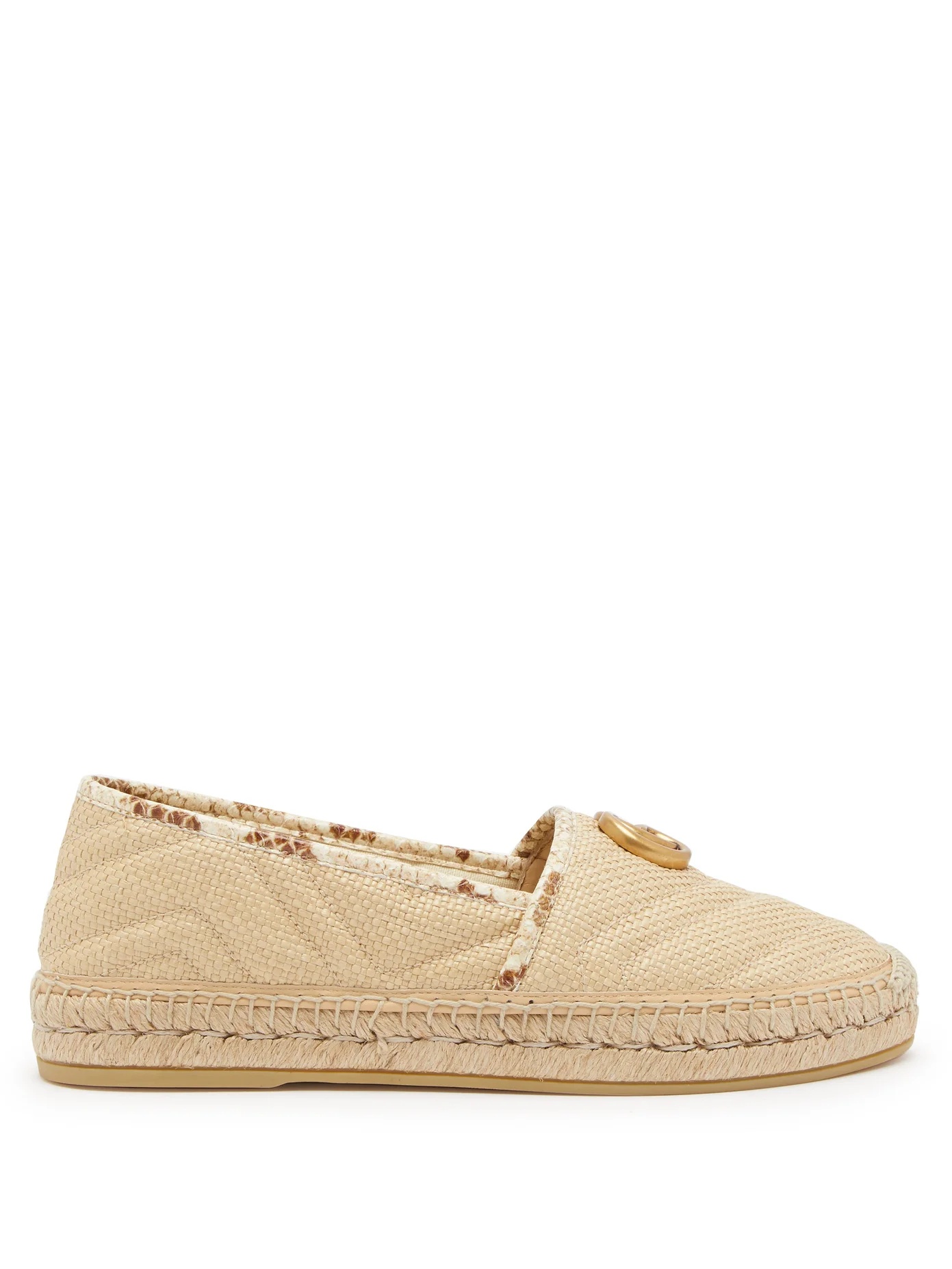 Pilar GG logo raffia espadrilles - 1