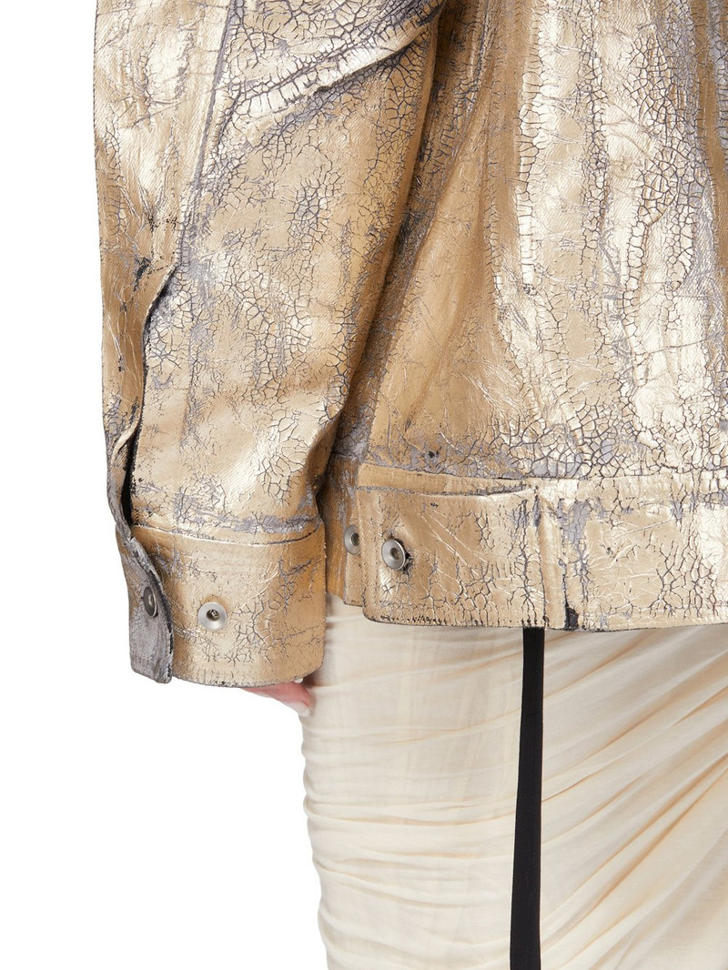 metallic cracked-effect jacket 6