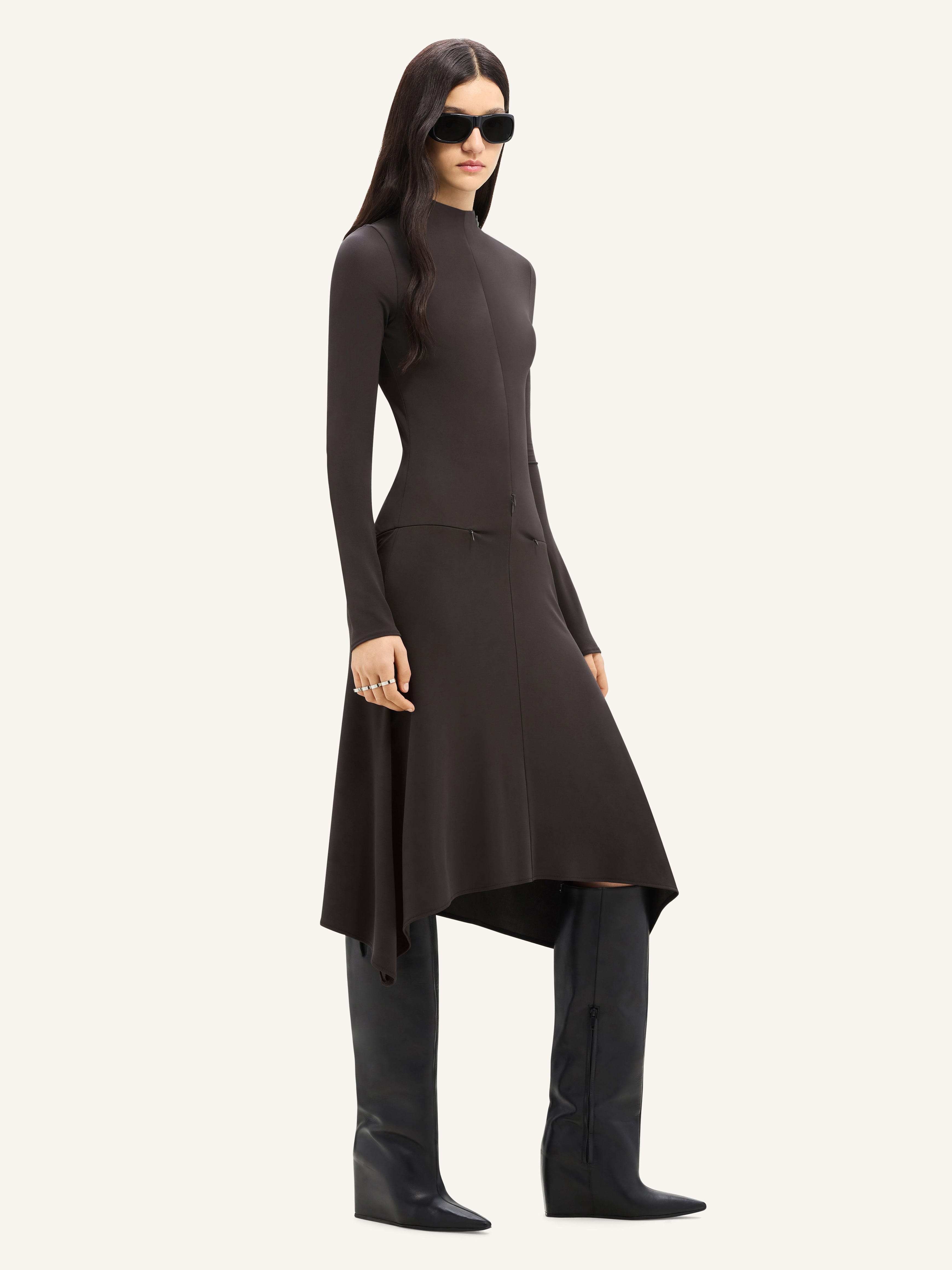 VOLCANO MIDI JERSEY DRESS - 3