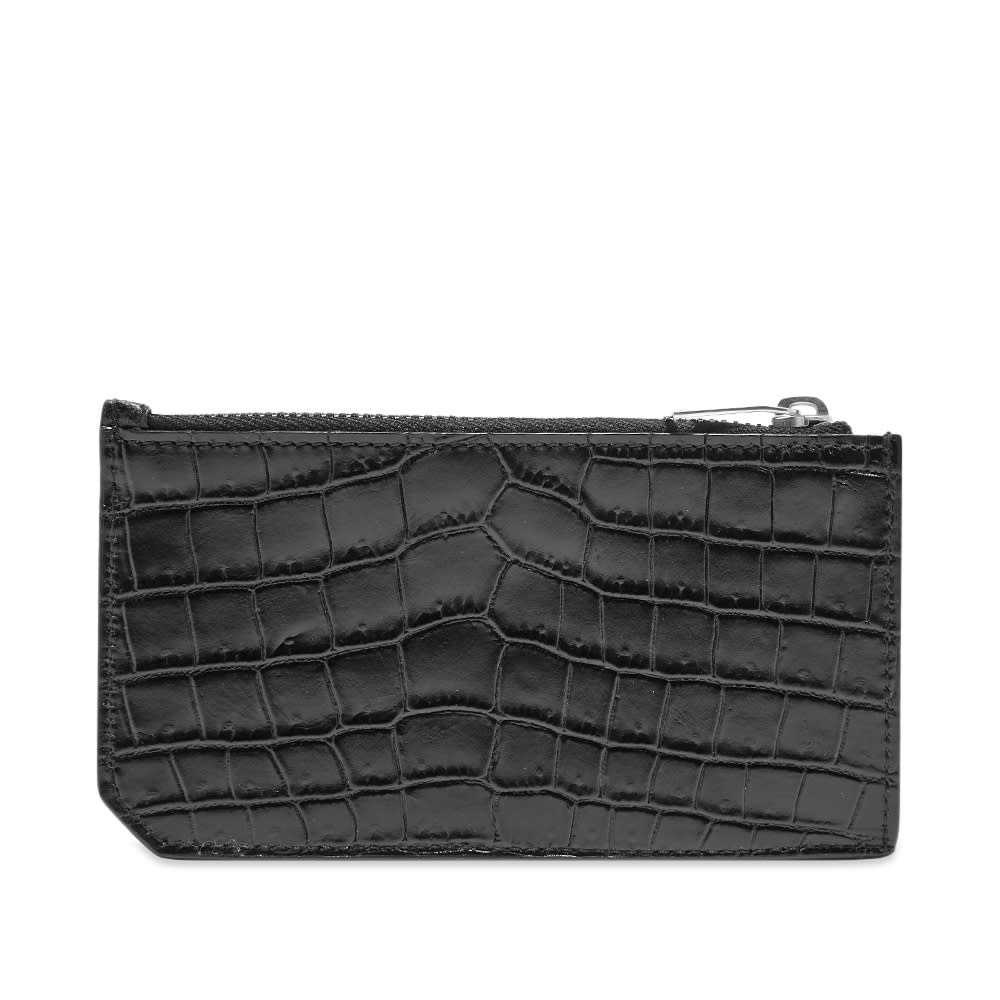 Saint Laurent Croc Leather Zip Card Case - 2