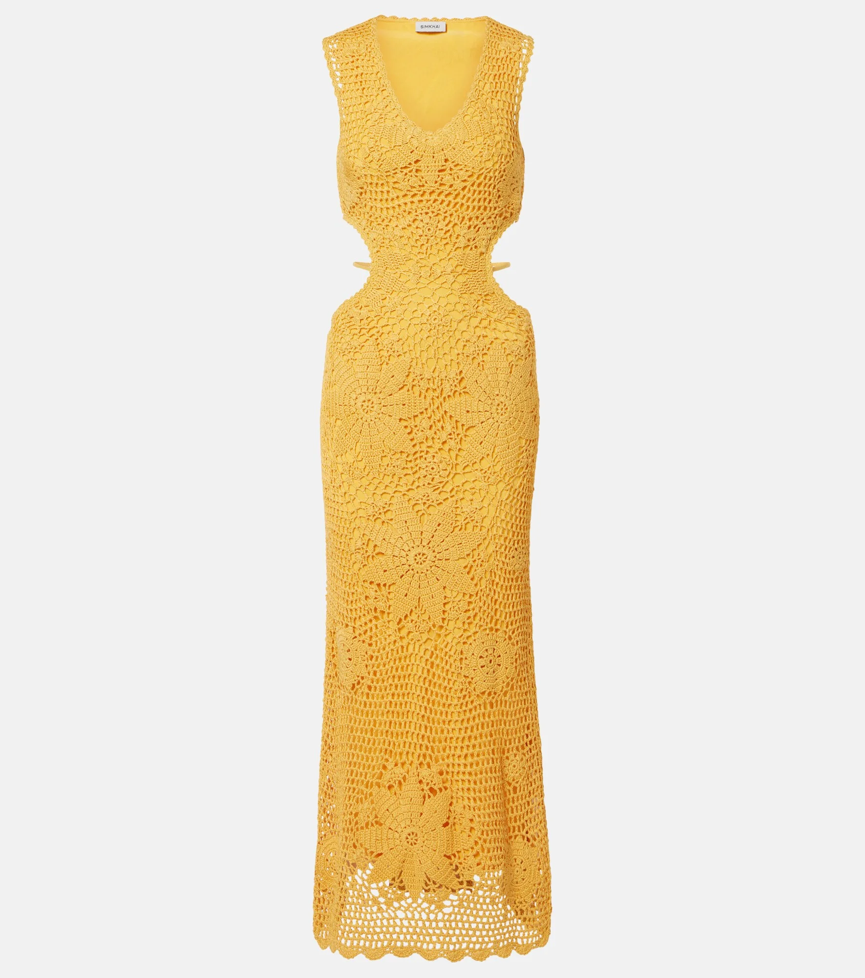 Lyla crochet floral cotton maxi dress - 1