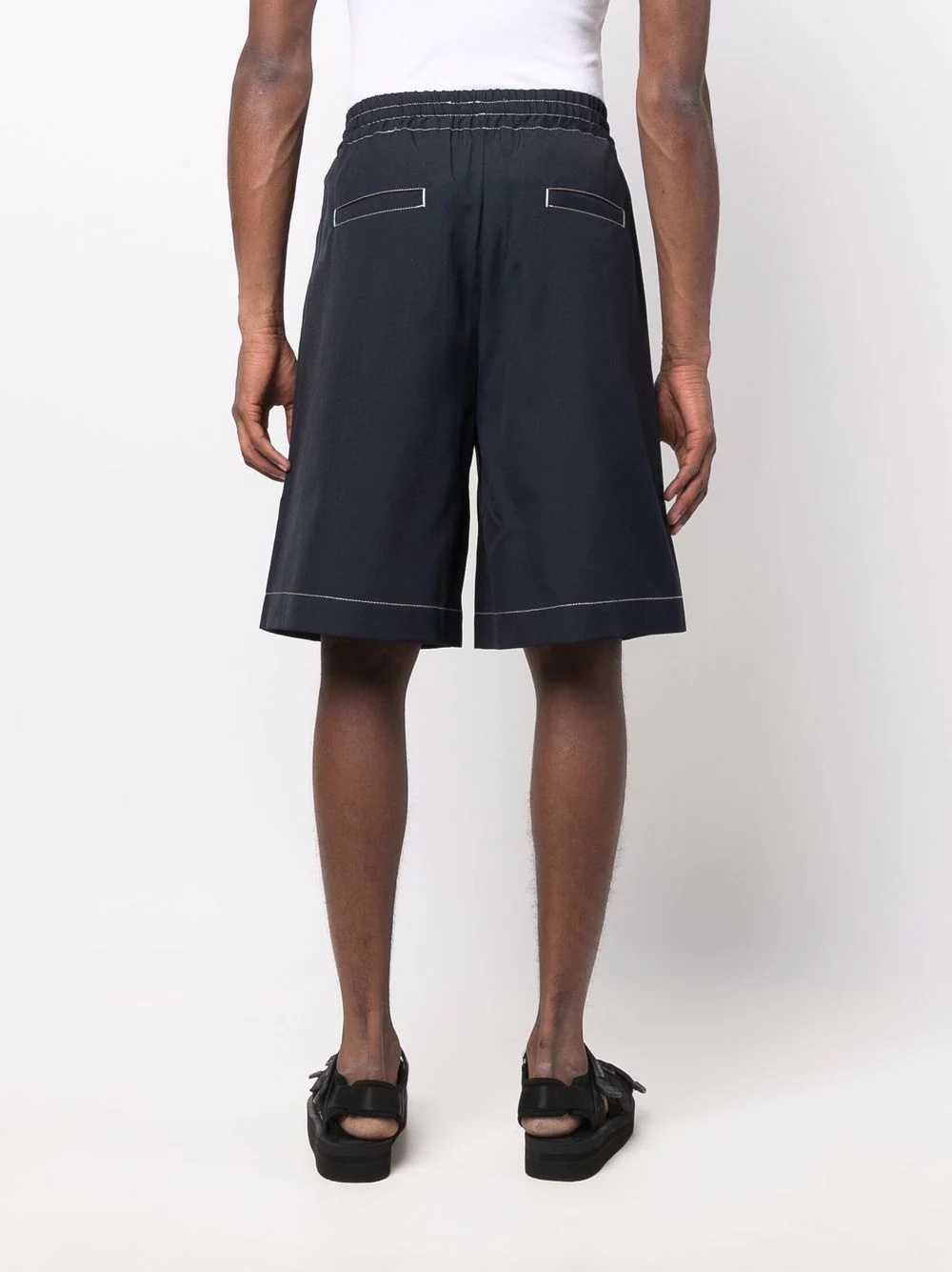 dark wash elastic-waist shorts - 4