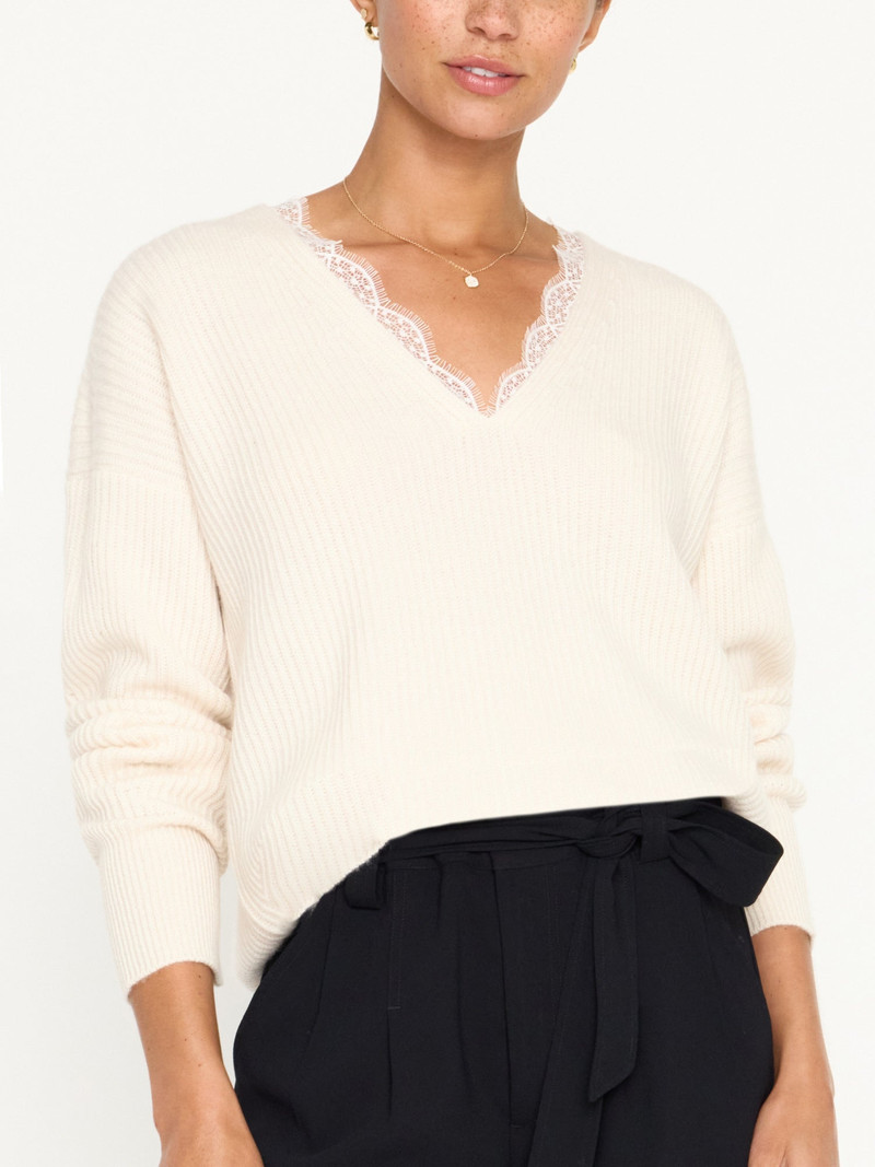 The Ava Lace V Neck Sweater 1