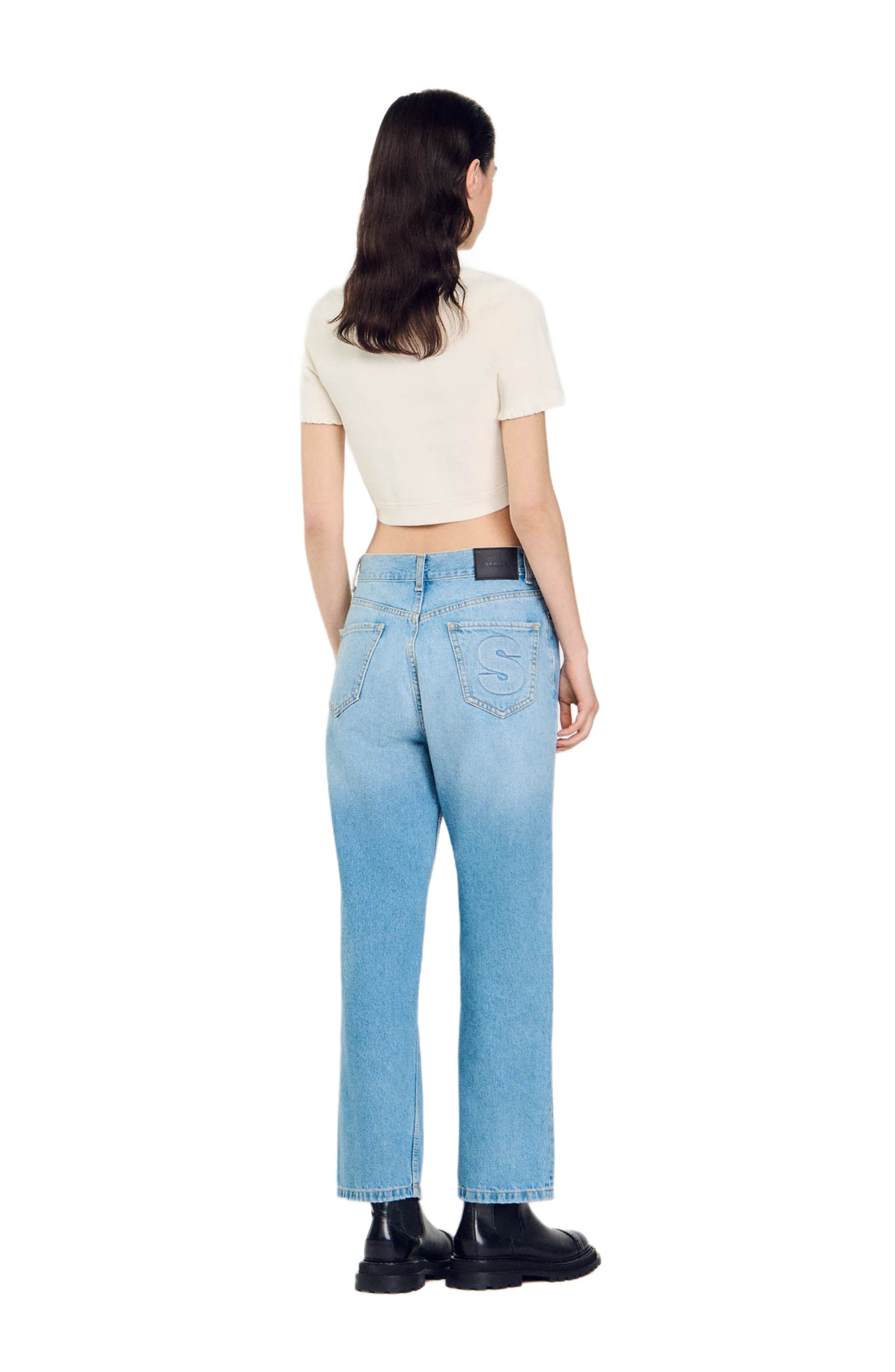 SANDRO Low-rise straight-leg jeans in Blue Jean at Nordstrom - 2