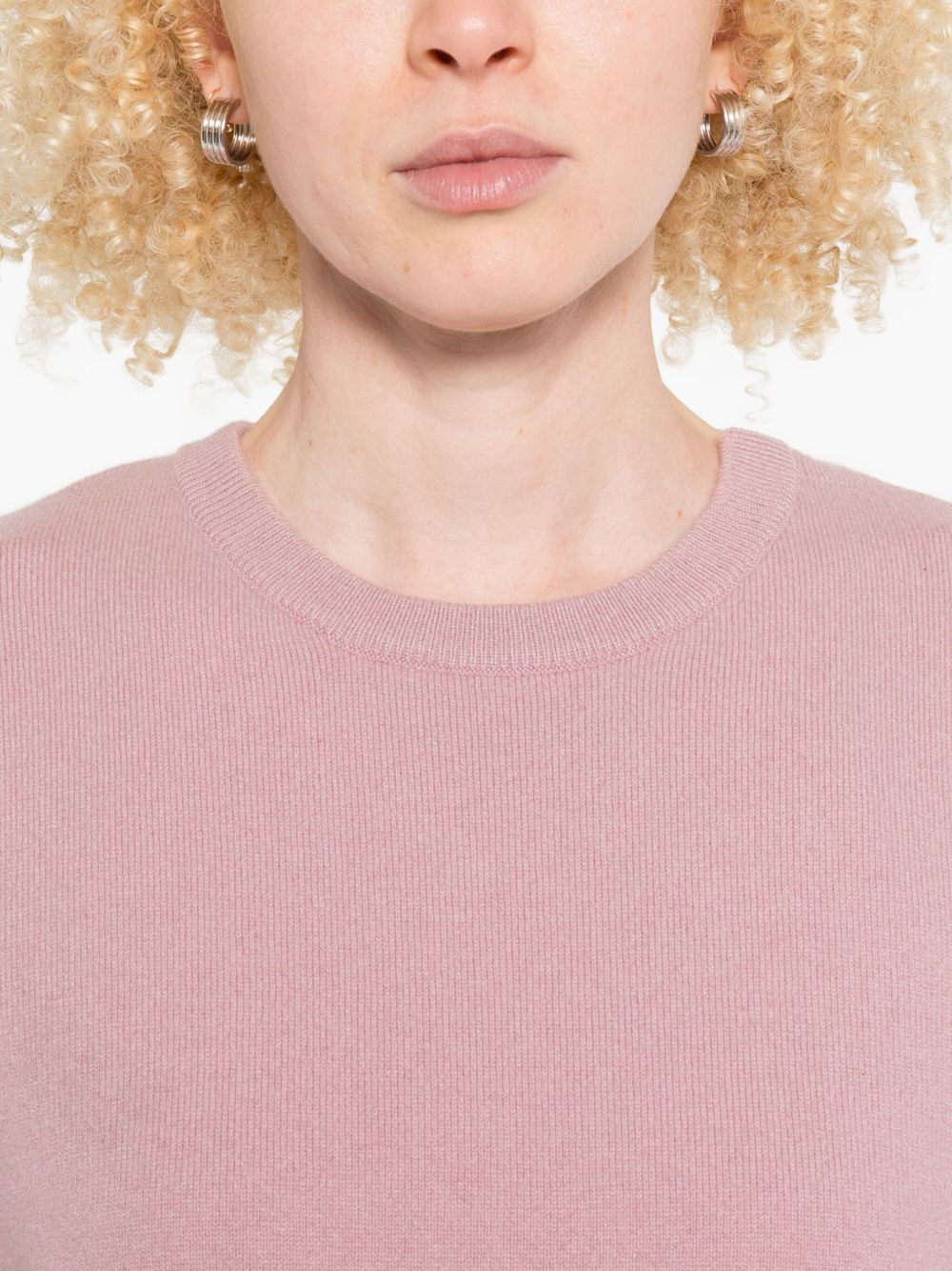 round-neck cashmere-blend sweater - 5