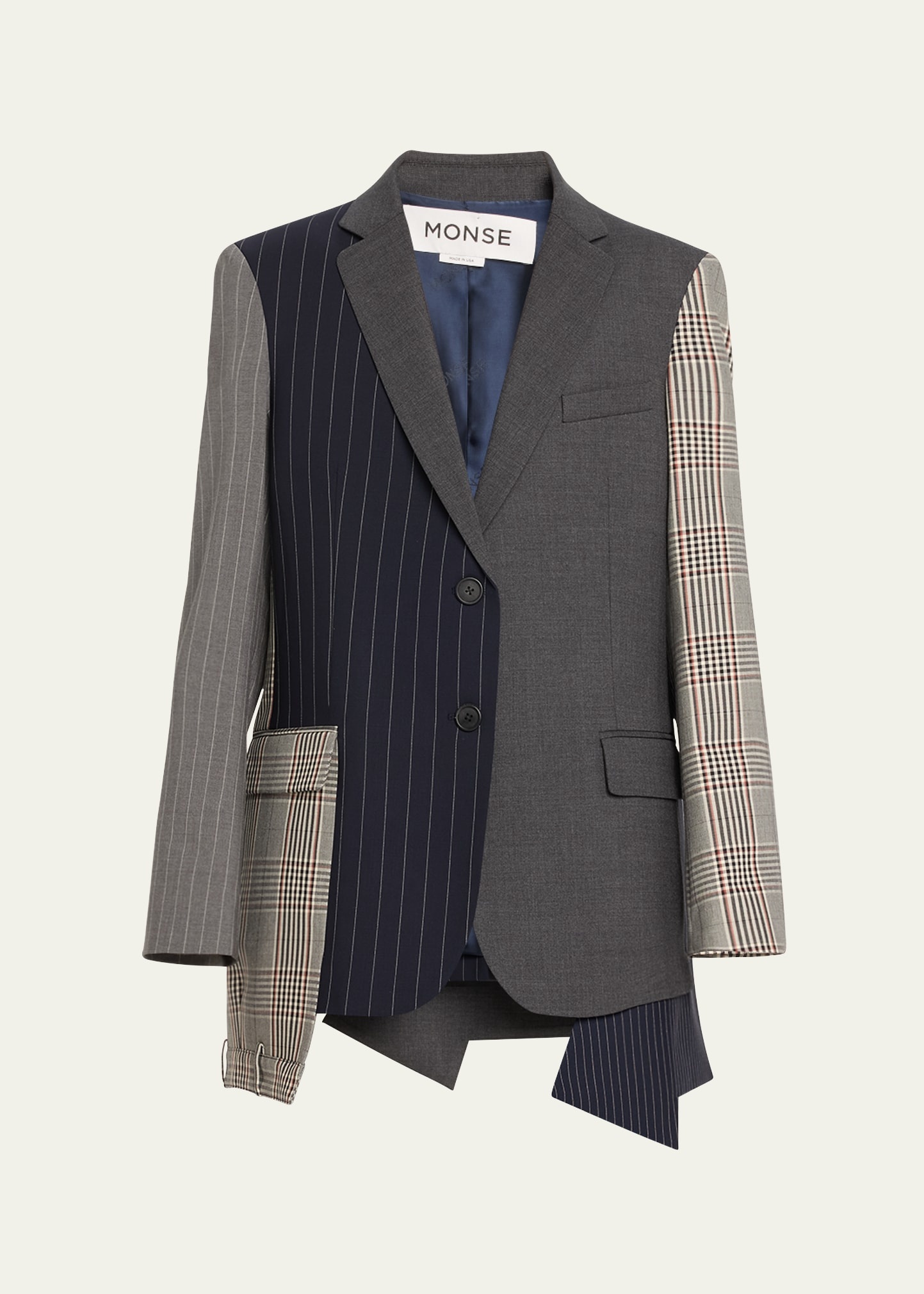 Combo Boxy Tailored Wool Jacket - 1