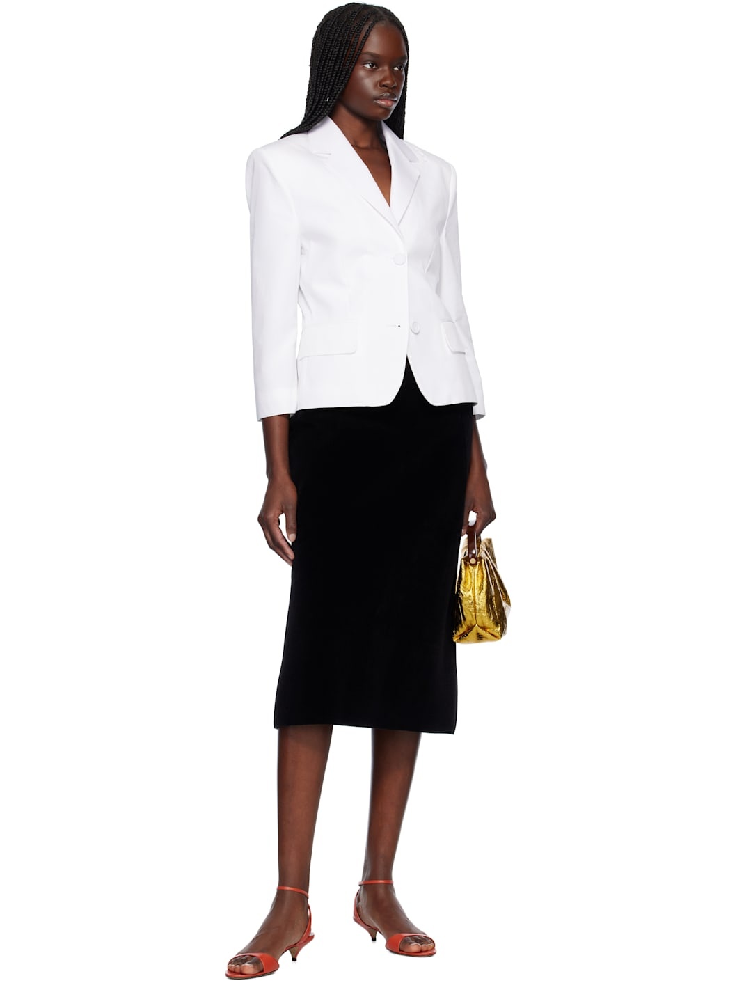 White Poplin Baby Single Breasted Jacket - 4