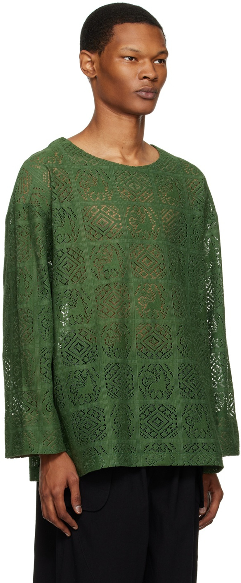 Sasquatchfabrix. Green Jah Lion Long Sleeve T-Shirt outlook