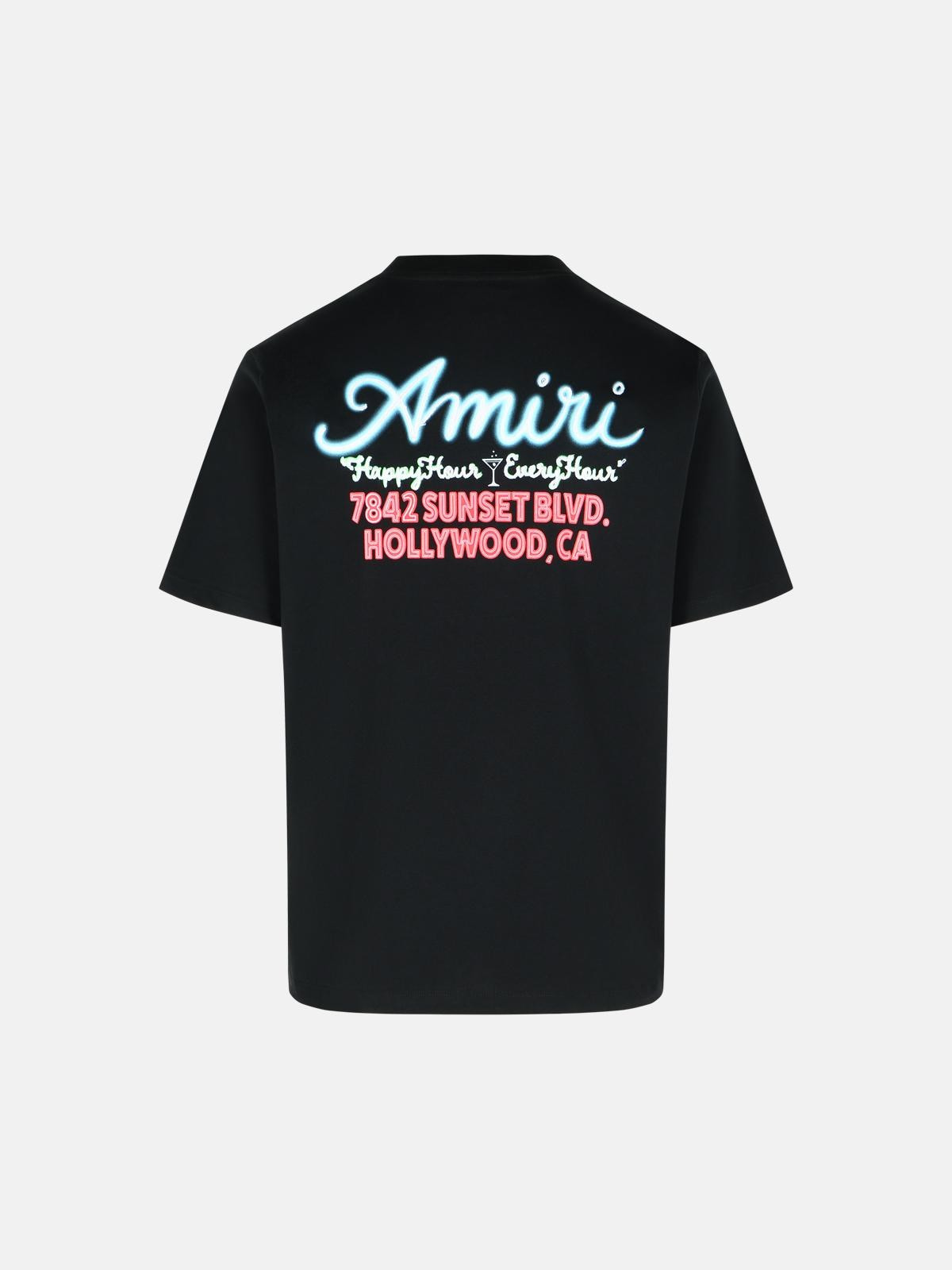 'NEON' BLACK COTTON T-SHIRT - 3
