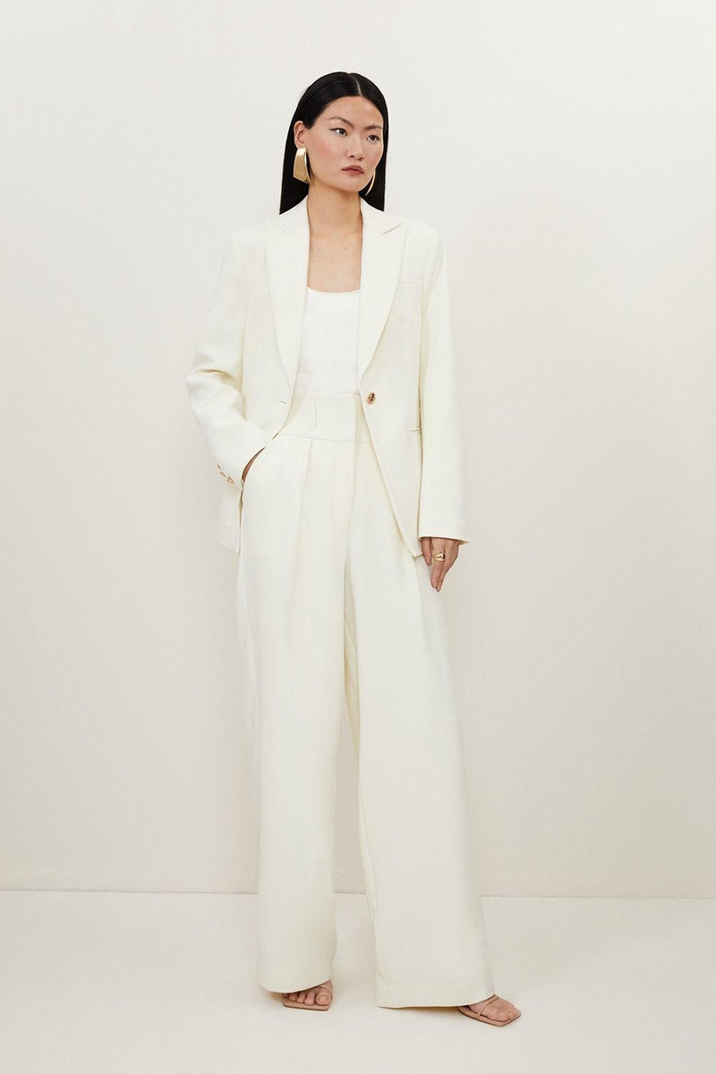 KAREN MILLEN Petite Compact Stretch Single Breasted Tailored Blazer outlook