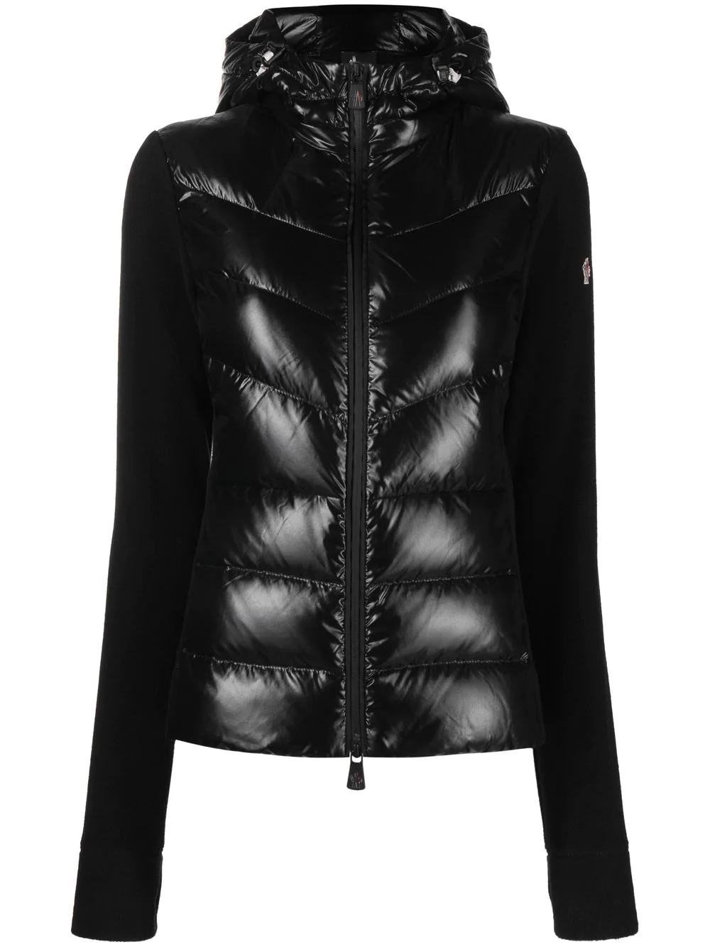 logo-patch padded-panel jacket - 1