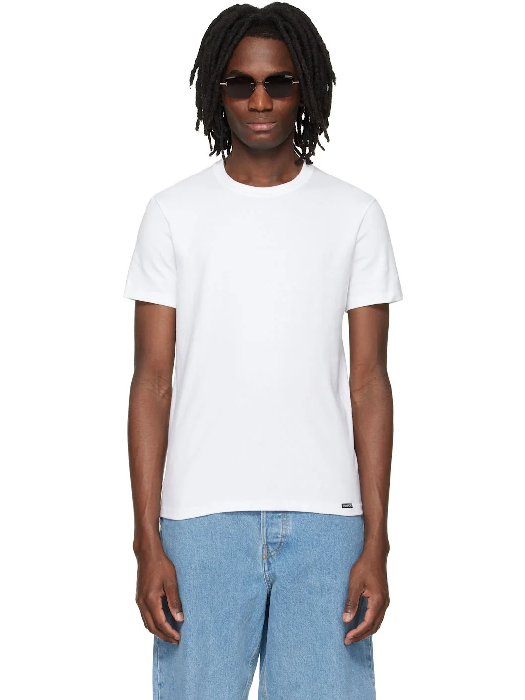 White Cotton Crewneck T-shirt - 1