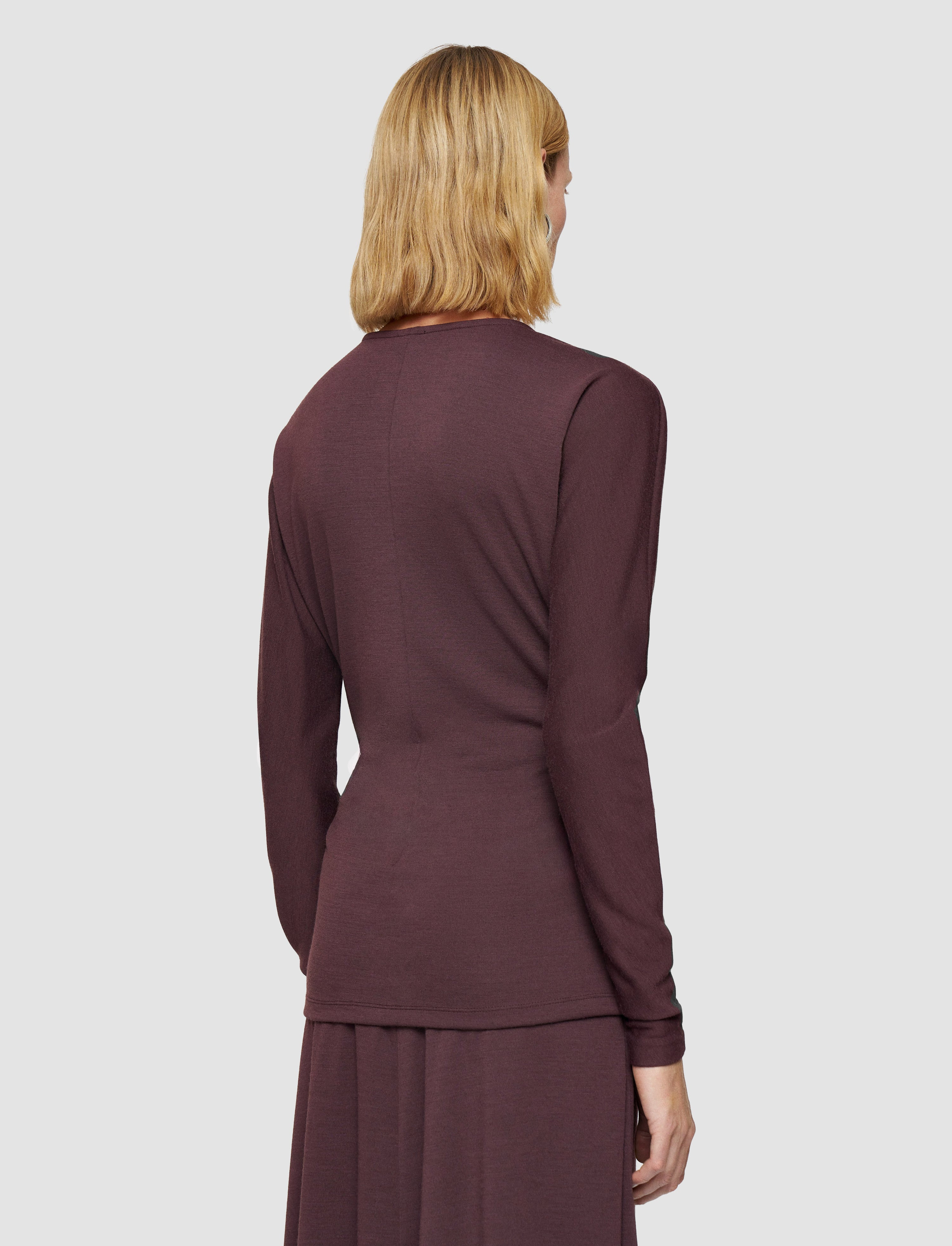 Wool Jersey V Neck Top - 3
