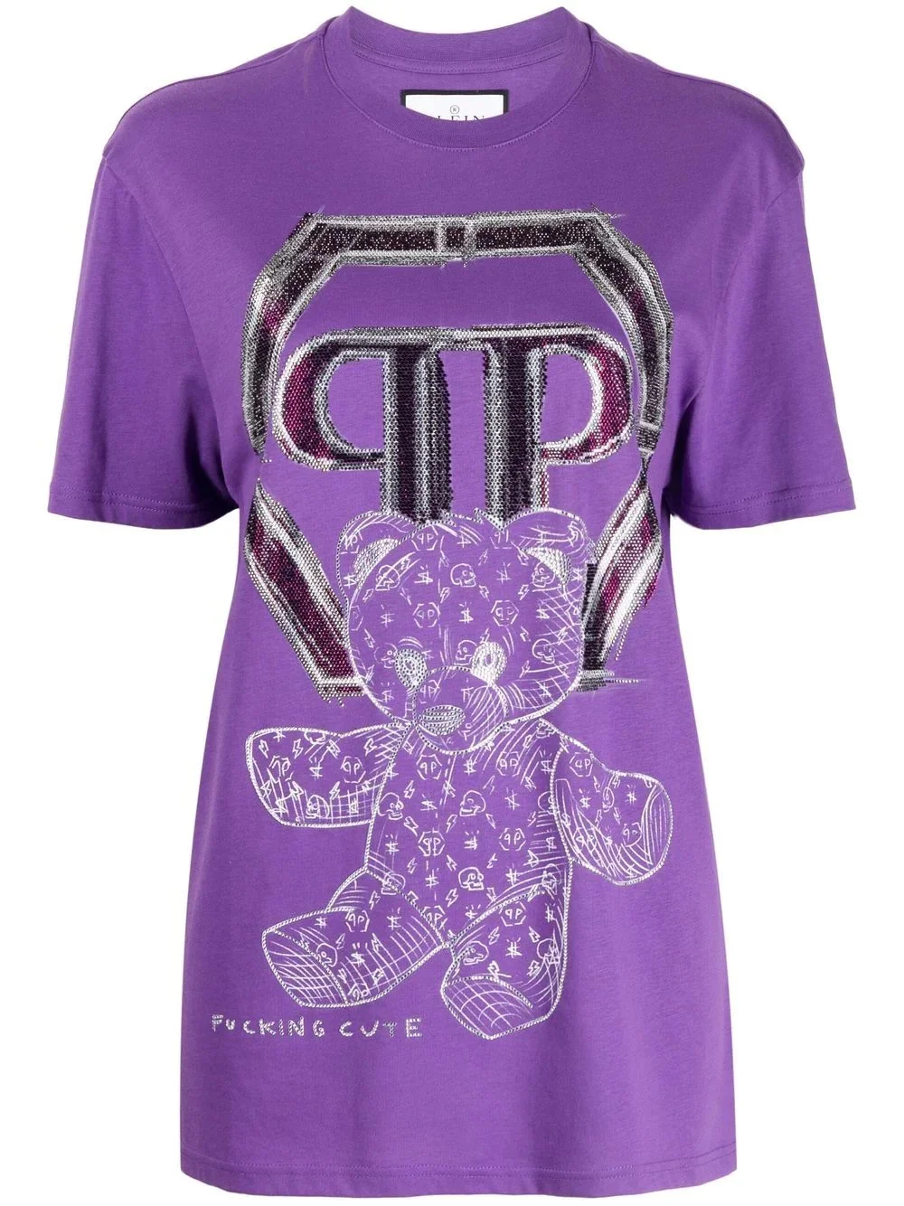 Teddy bear-print cotton T-shirt - 1