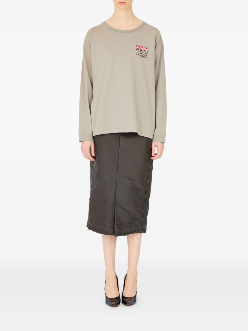 Numbers-print long-sleeve T-shirt - 2
