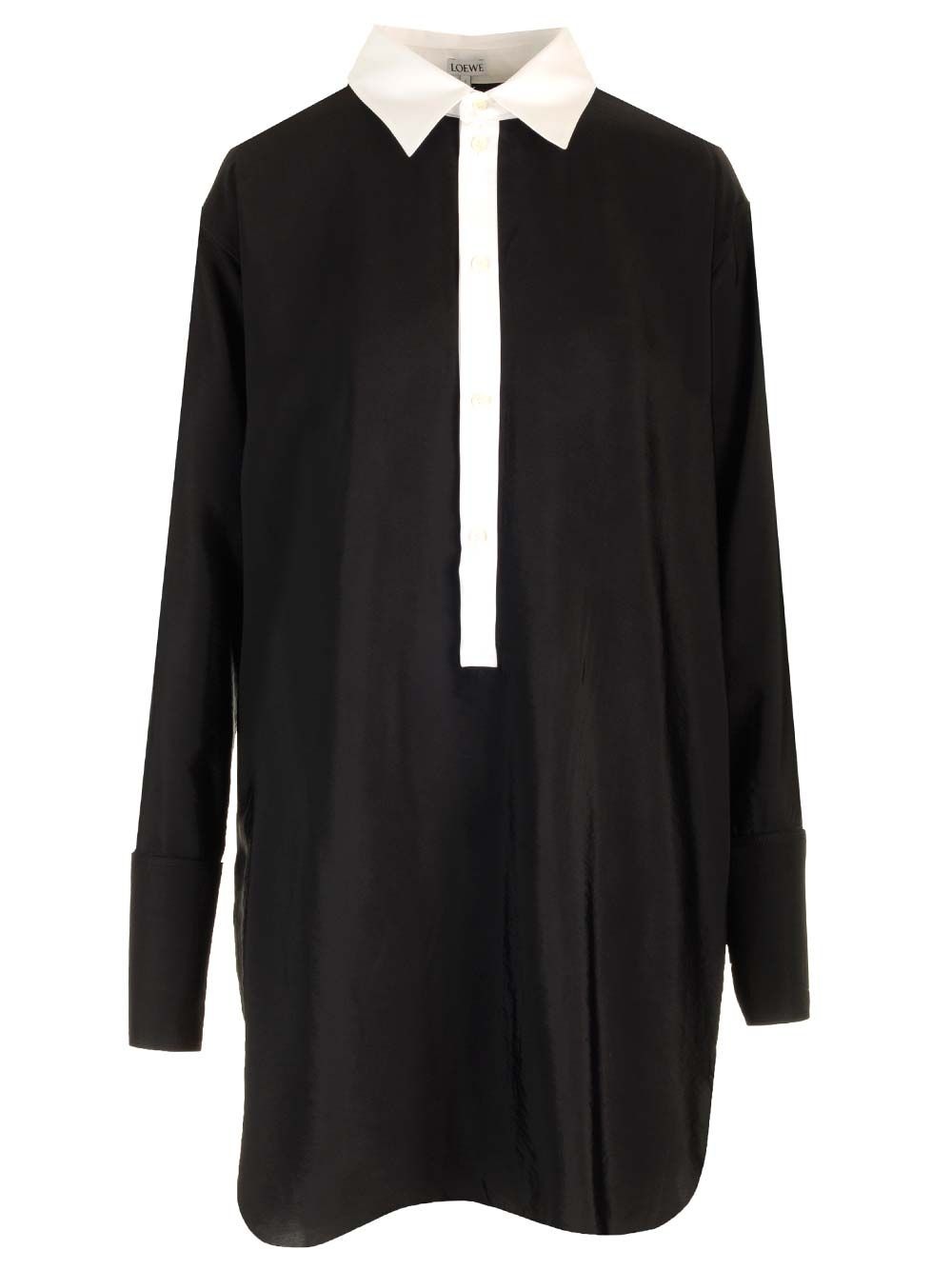 Viscose Blend Shirt Dress Dresses Black - 2
