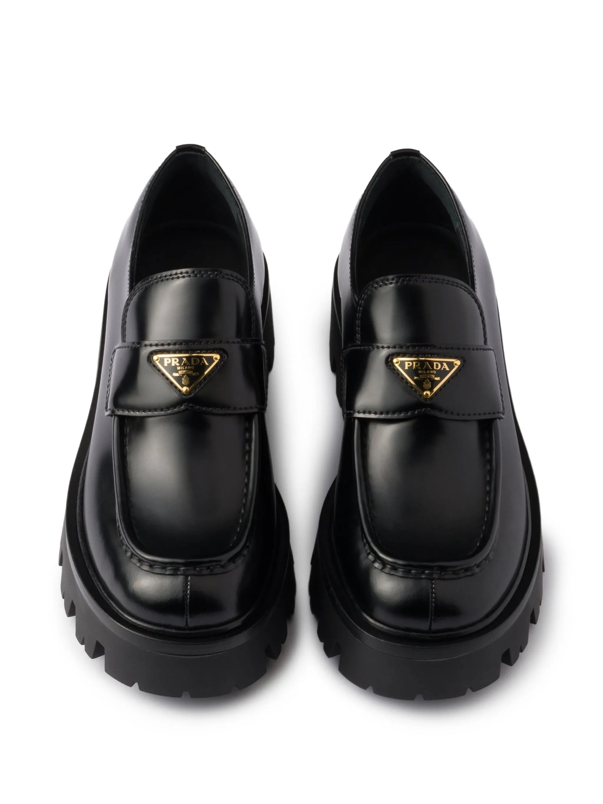 triangle-logo platform loafers - 4