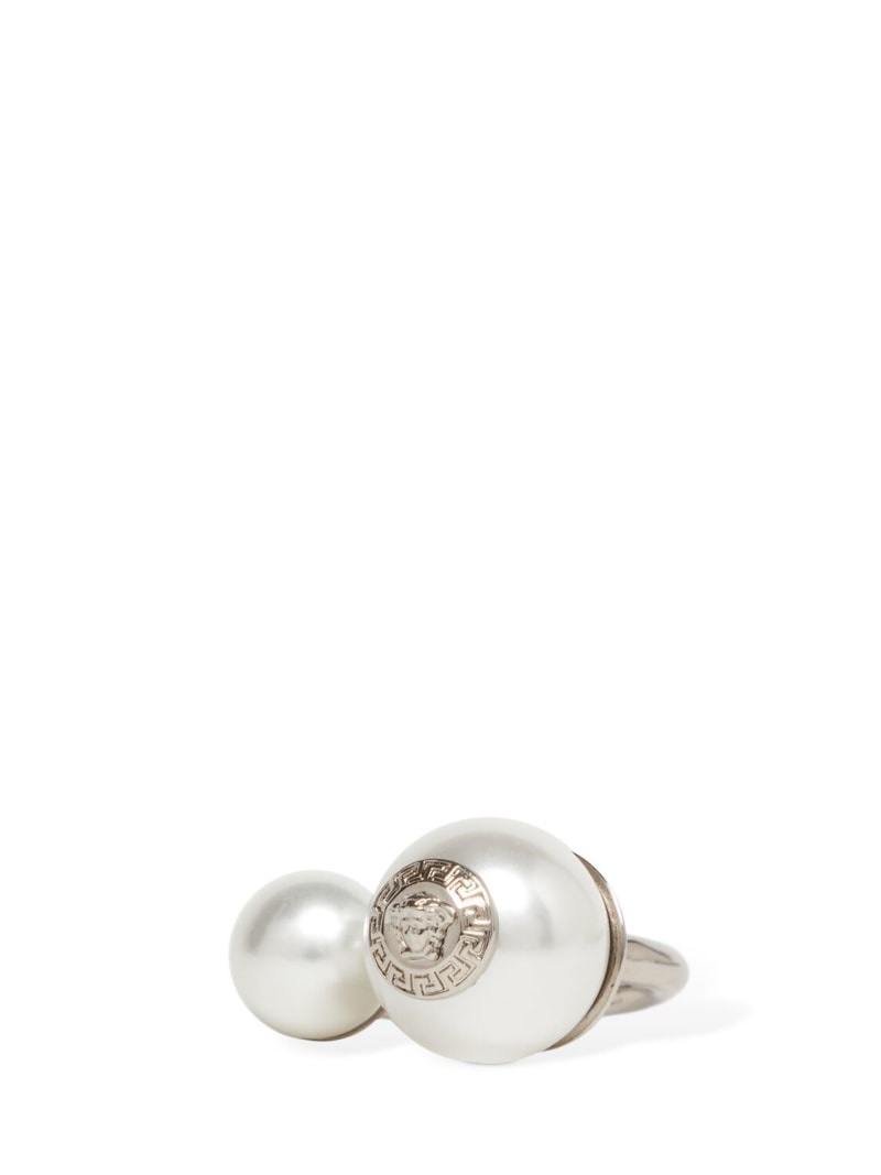Metal & faux pearl ring - 2