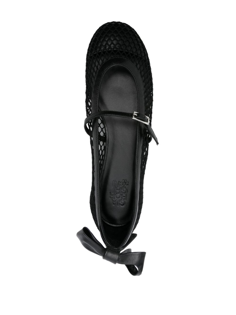 bow-detail mesh ballerina shoes - 4