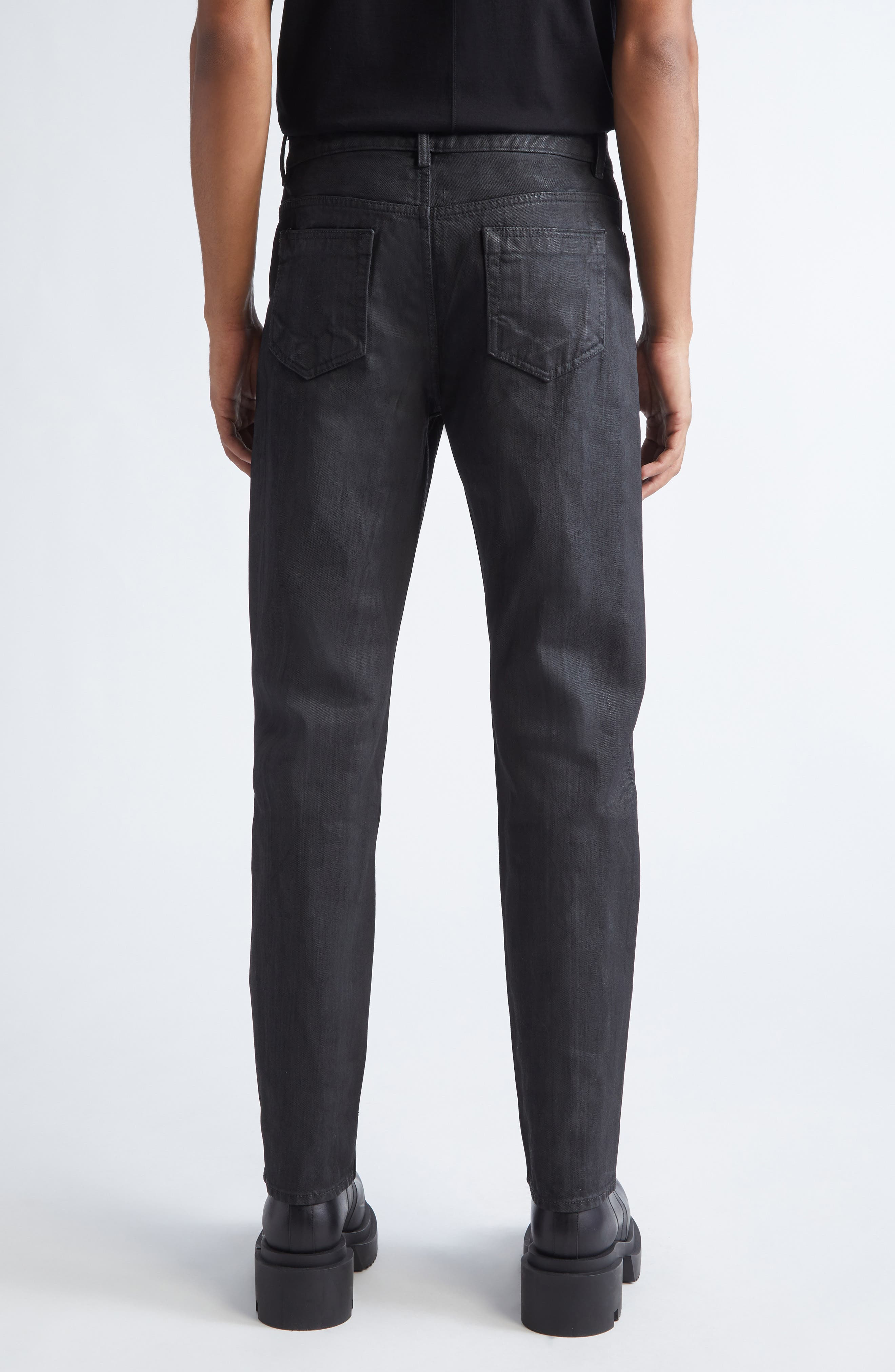 Rick Owens DRKSHDW Fog Cut Coated Jeans in Black Wax at Nordstrom - 3