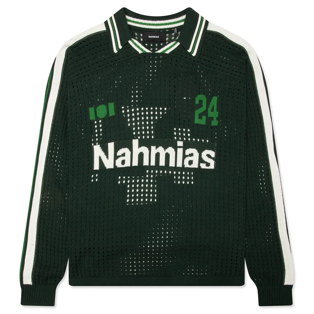 KNIT LONG SLEEVE SOCCER JERSEY - SEAWEED - 1