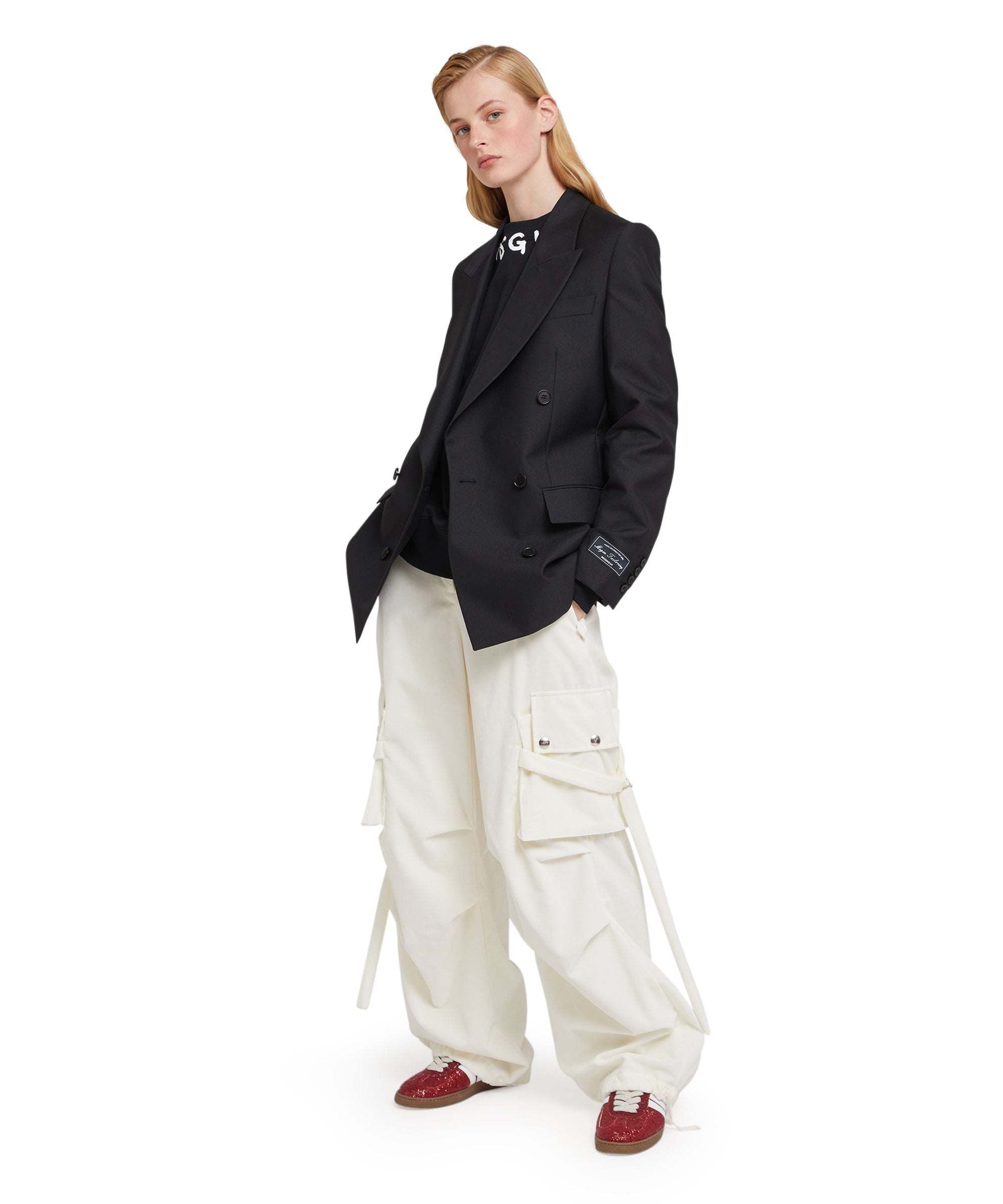 Cotton crewneck sweater wth MSGM brushstroke logo positioned at the neck - 9