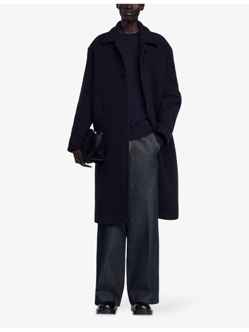 Sandro Long Wing-Collar Wool And Cashmere-Blend Coat outlook