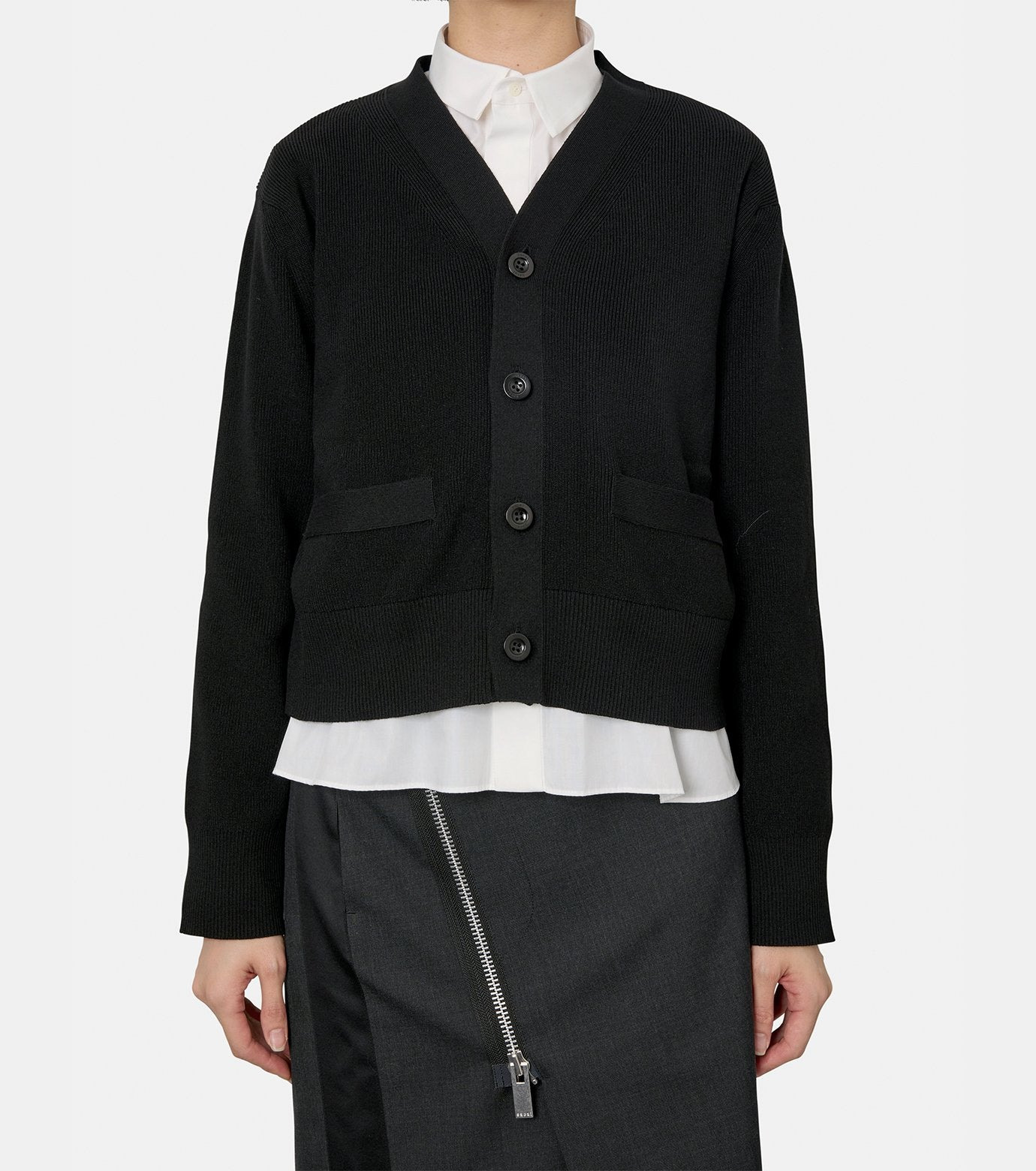 Poplin x Cotton Knit Cardigan - 2