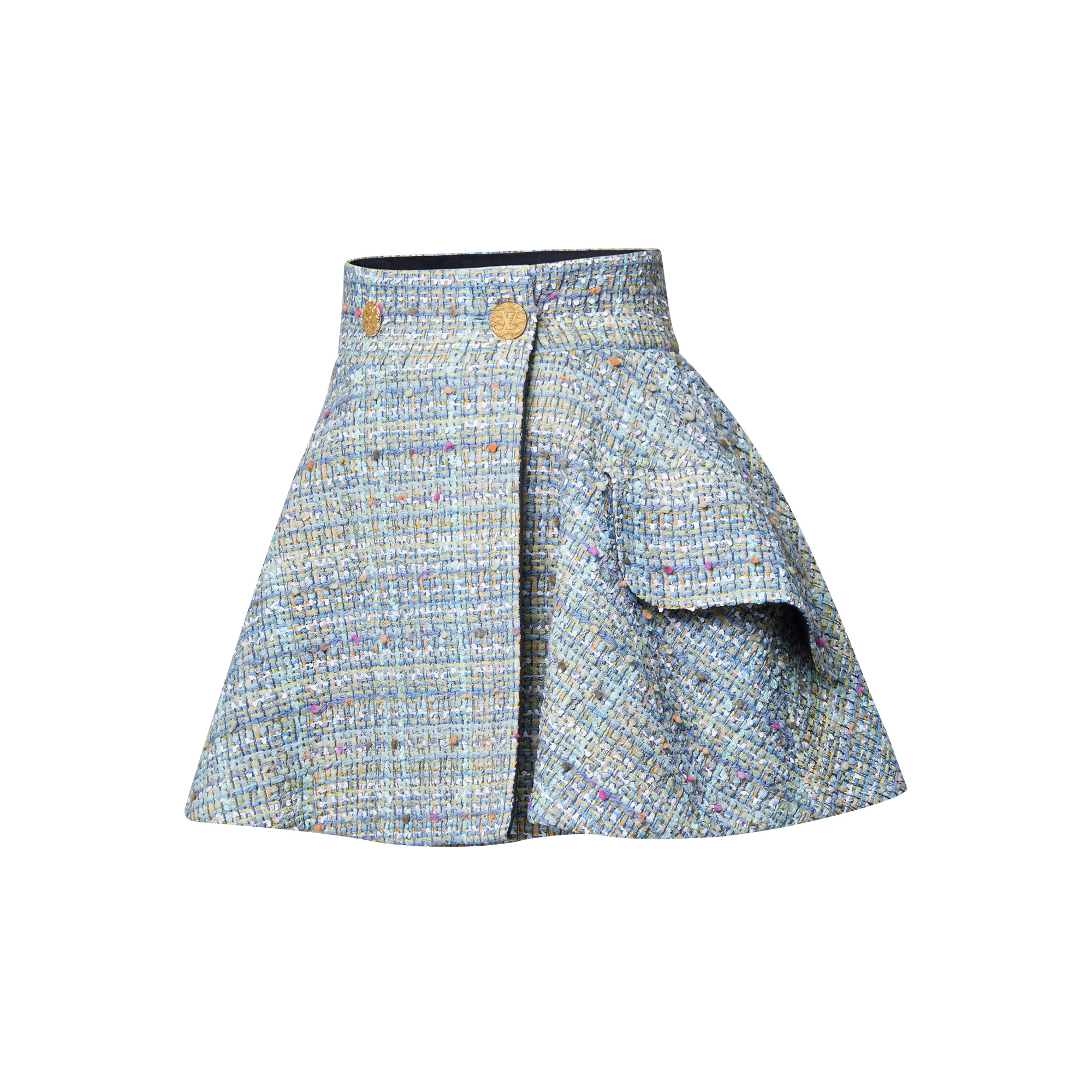 Tweed Mini Wrap Skirt - 2