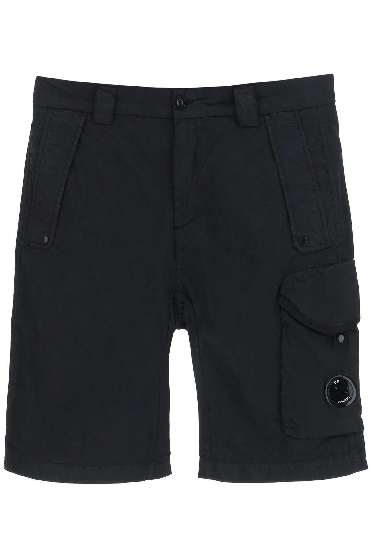 STRETCH SATEEN CARGO SHORTS - 1