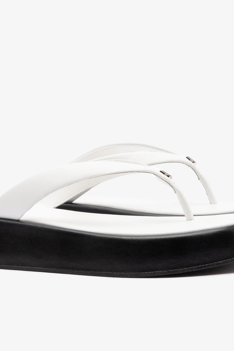 Roxy Thong Sandal Black and White Leather 4