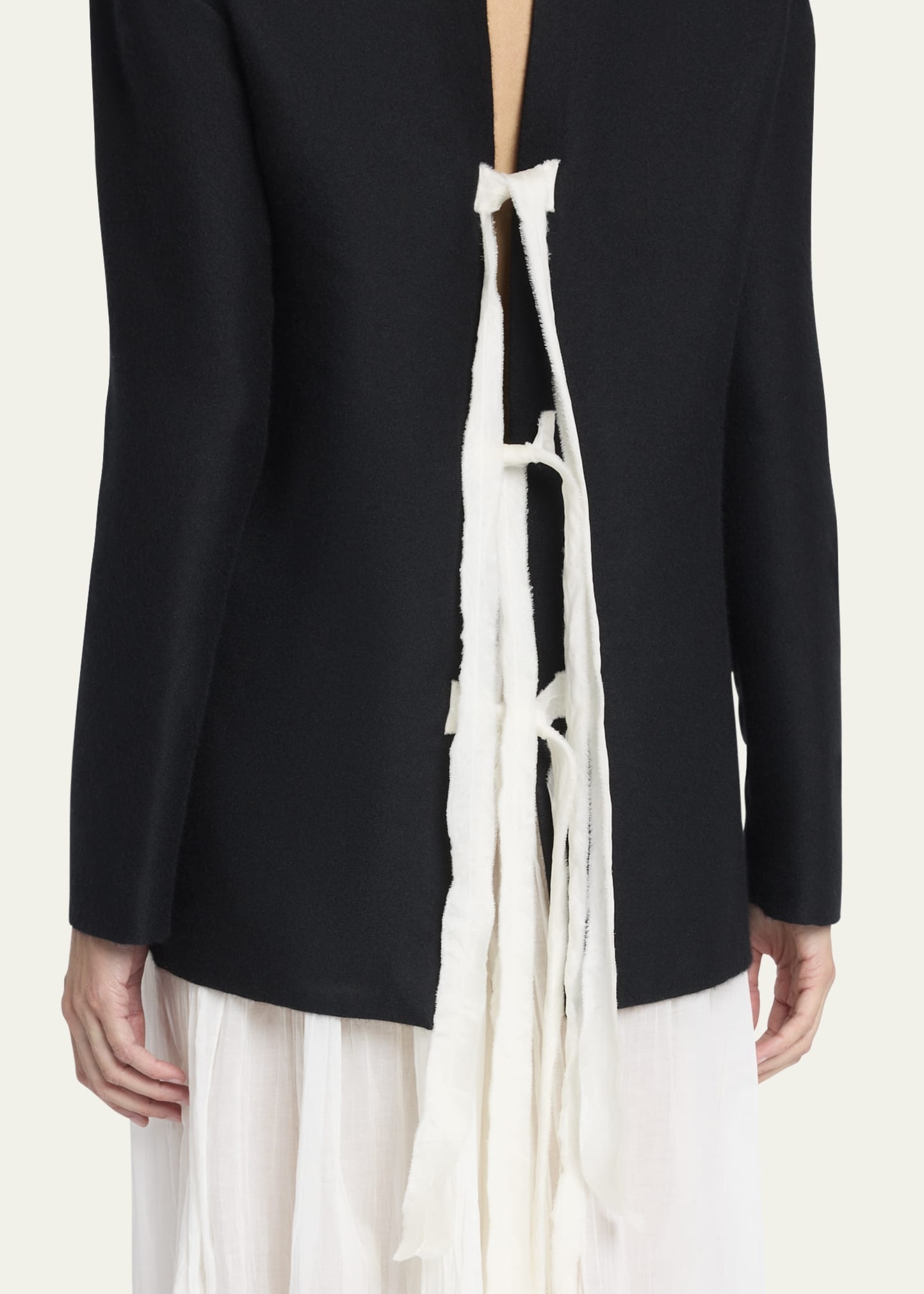 Guri Ribbon Back Brushed Cashmere Top - 5