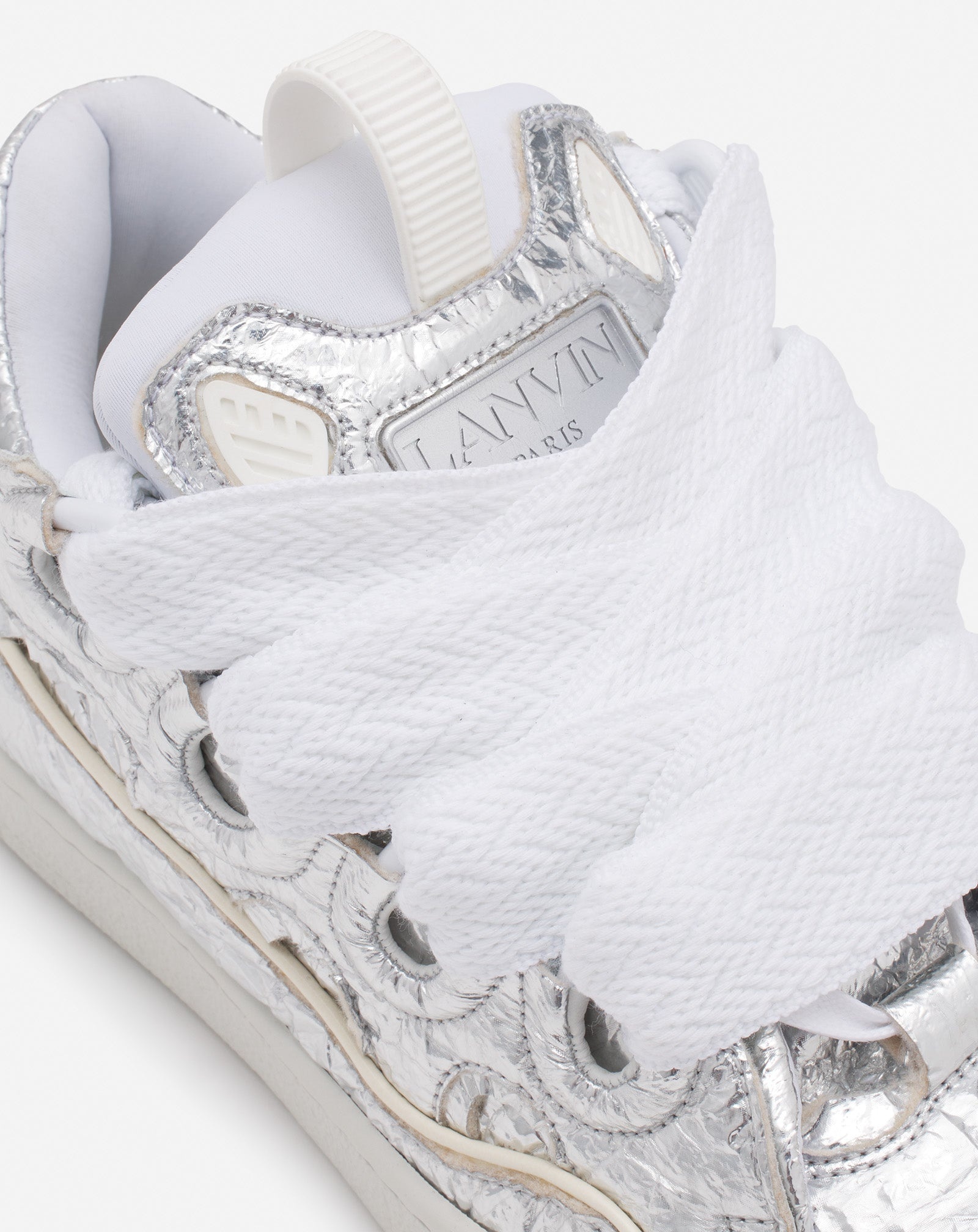 CURB SNEAKERS IN CRINKLED METALLIC LEATHER - 5
