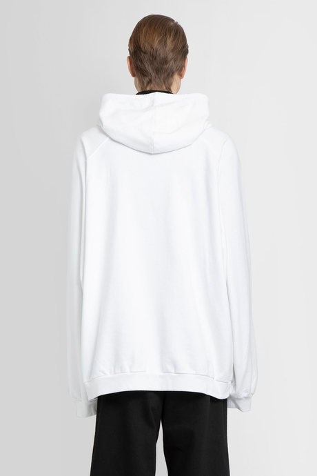 Leather-Trimmed Distressed Logo-Print Cotton-Jersey Hoodie