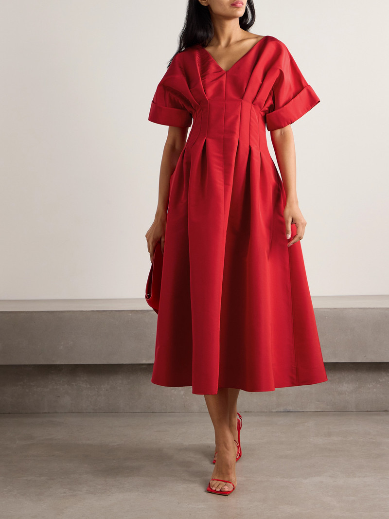 CAROLINA HERRERA Pleated Silk-faille Midi Dress outlook