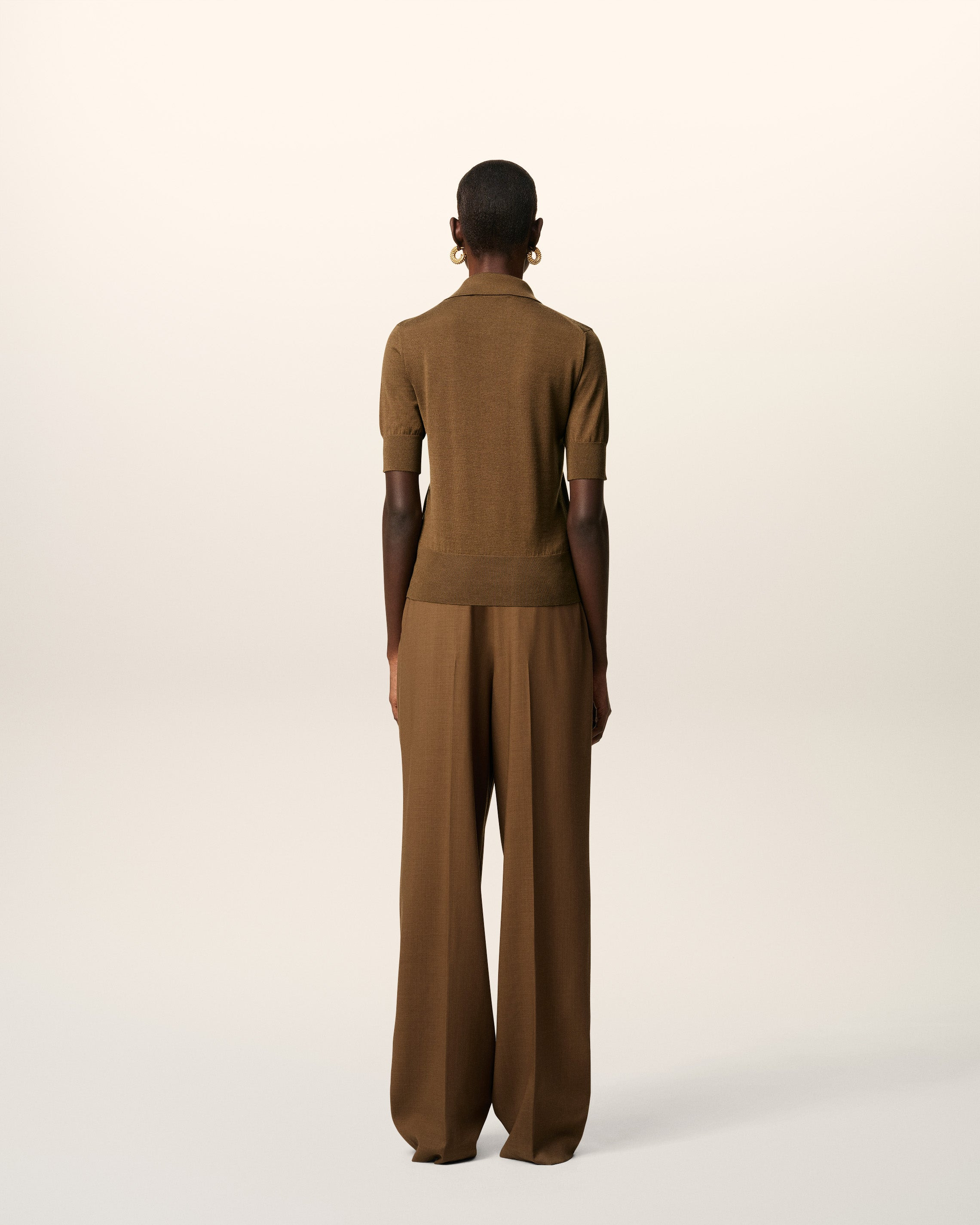 BROWN COTTON AMI DE COEUR POLO - 5