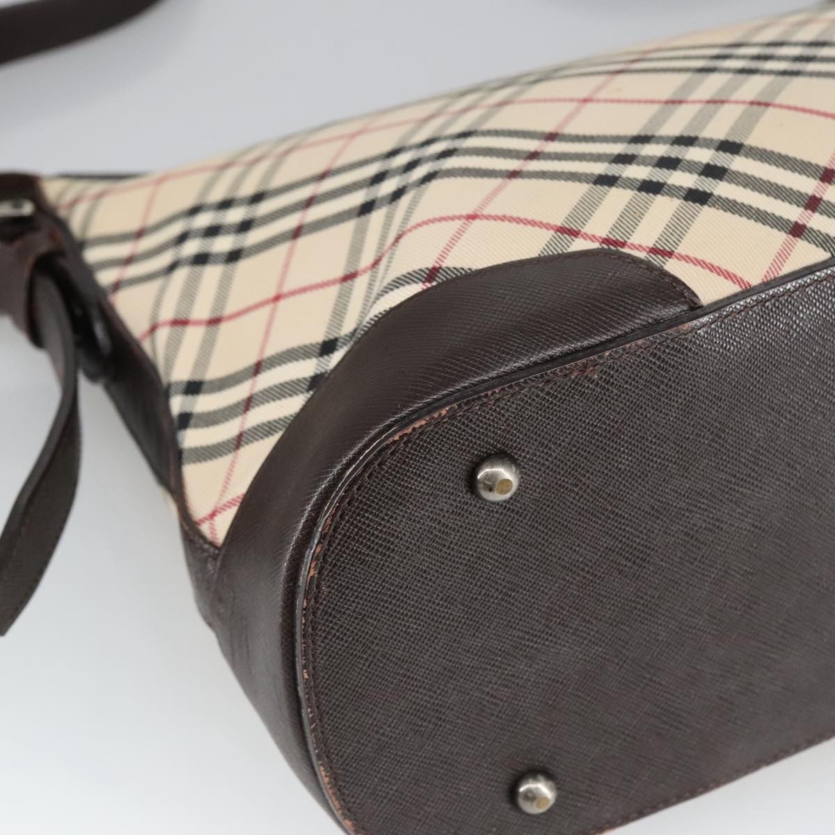 Burberry Nova Check Shoulder Bag Canvas Leather Beige - 16
